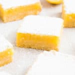 lemon square with powdered sugar