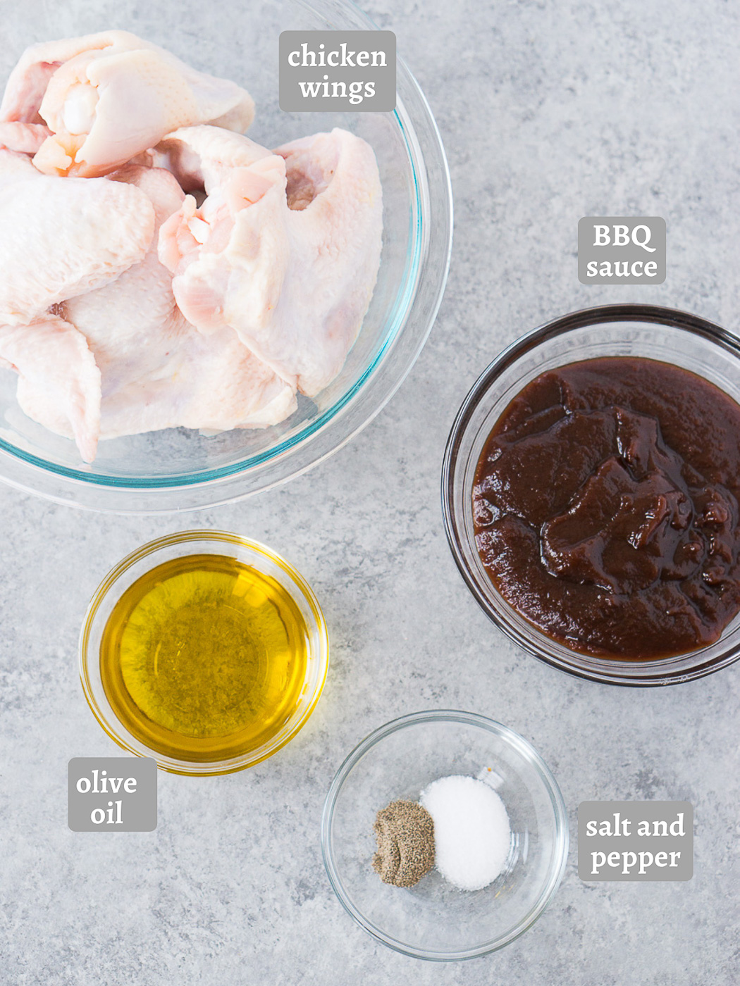 ingredients for baked chicken wings with bbq