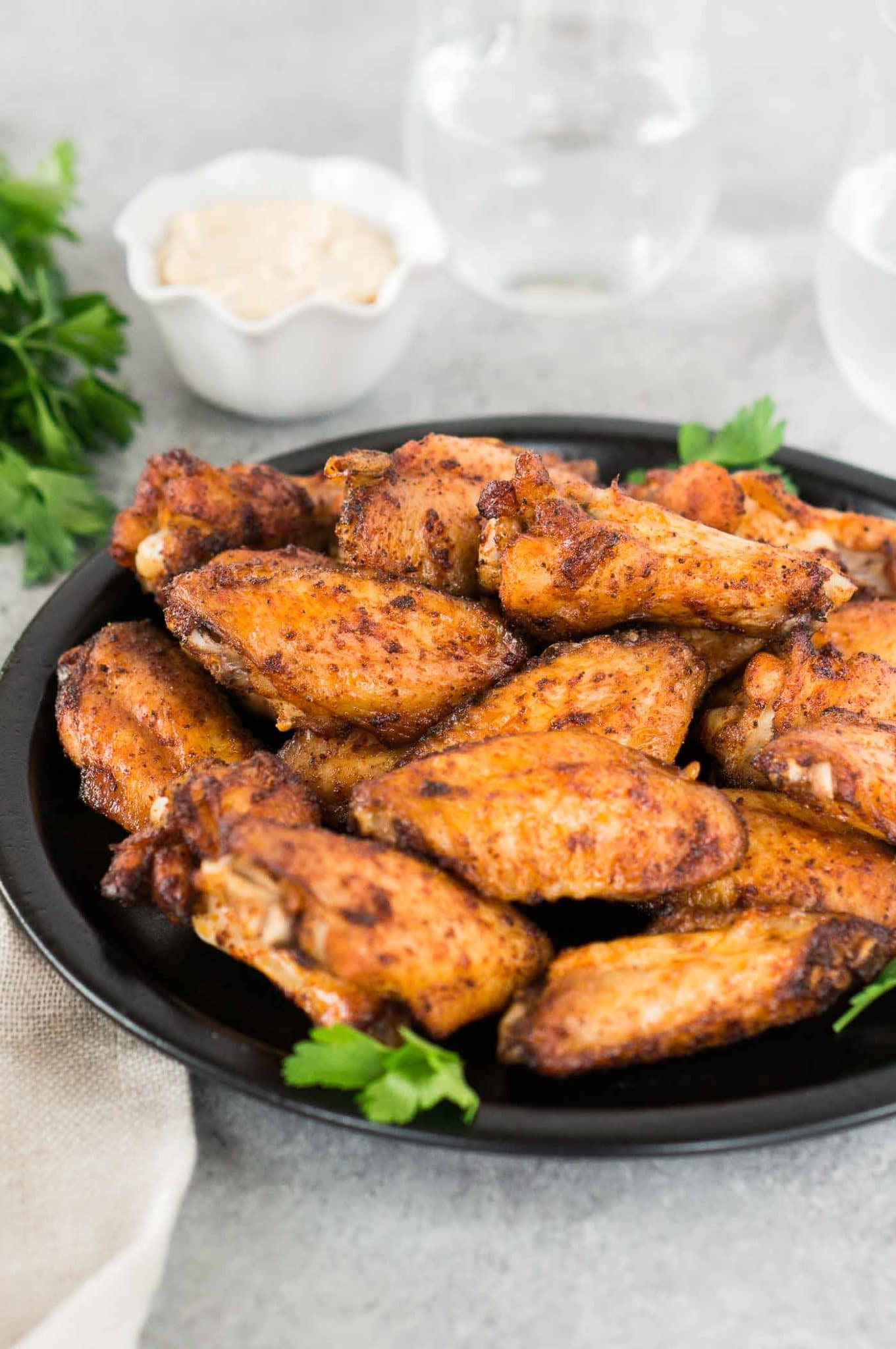 chicken wings with spice rub on a plate