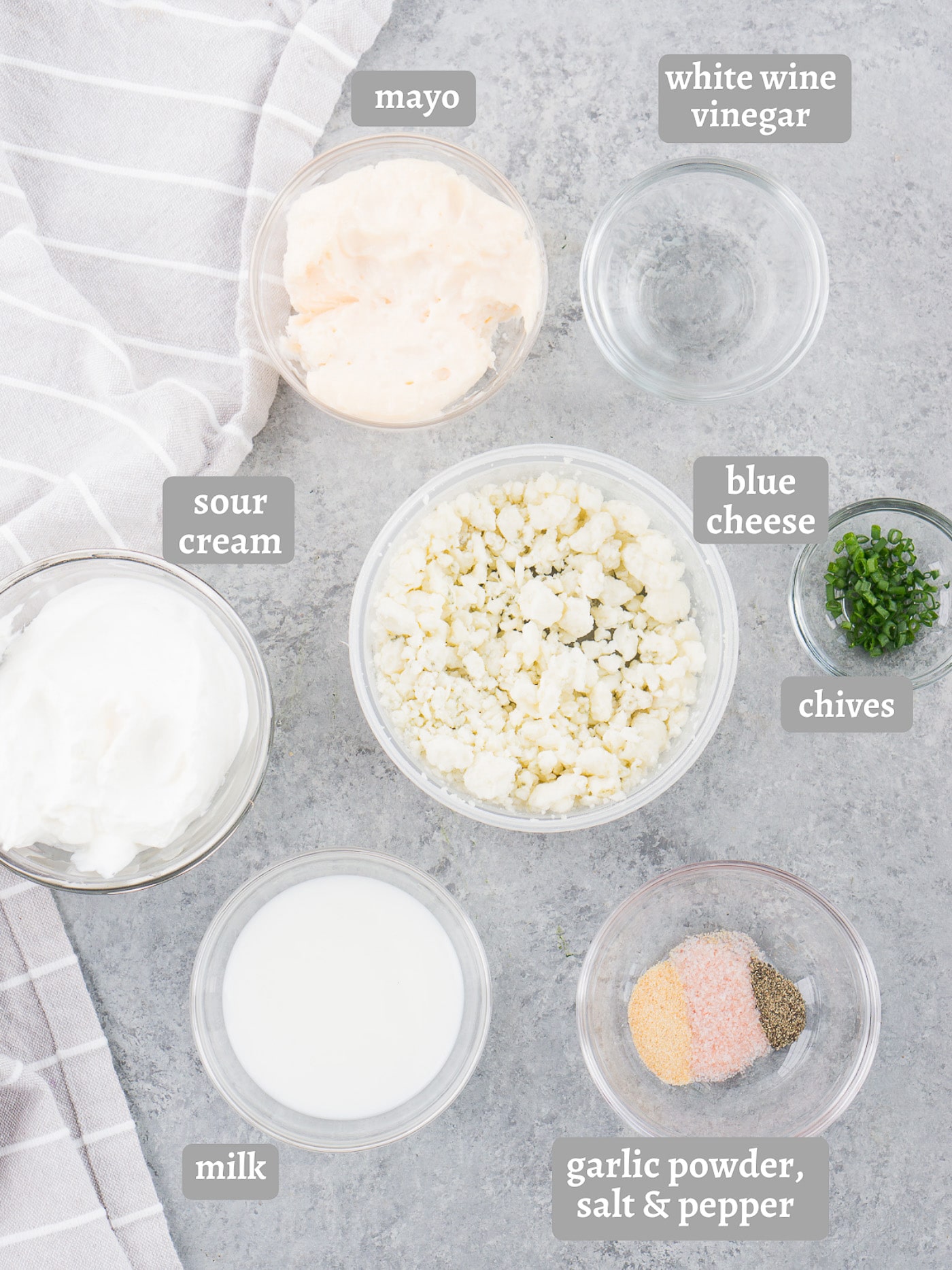 ingredients for blue cheese salad dressing