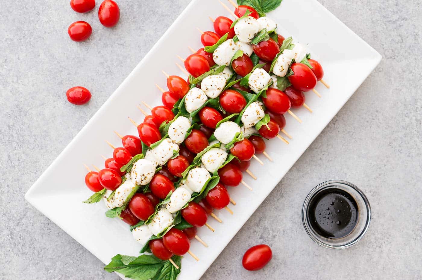 Caprese Skewers with Balsamic Drizzle Delicious Meets Healthy
