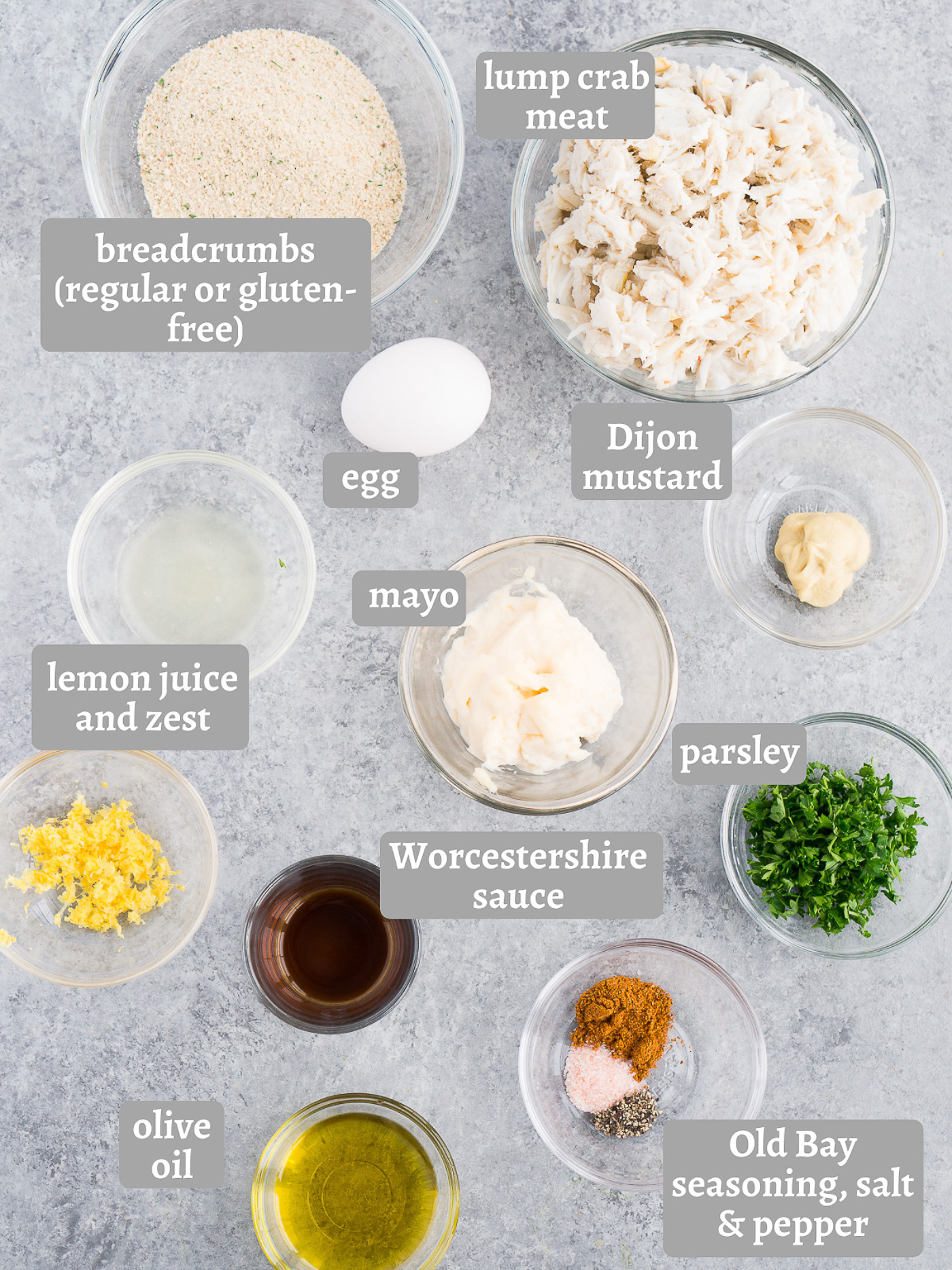ingredients for crab cakes