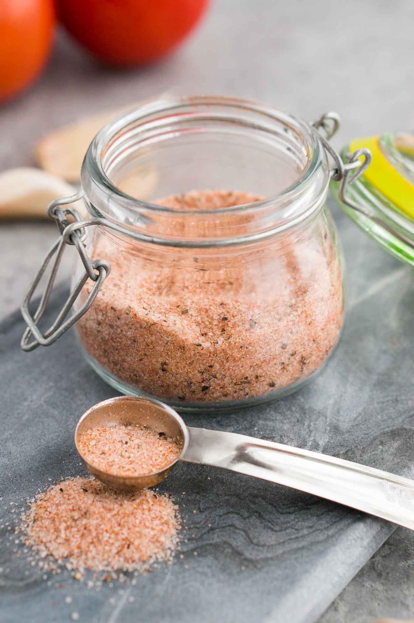 homemade seasoning salt in a jar 