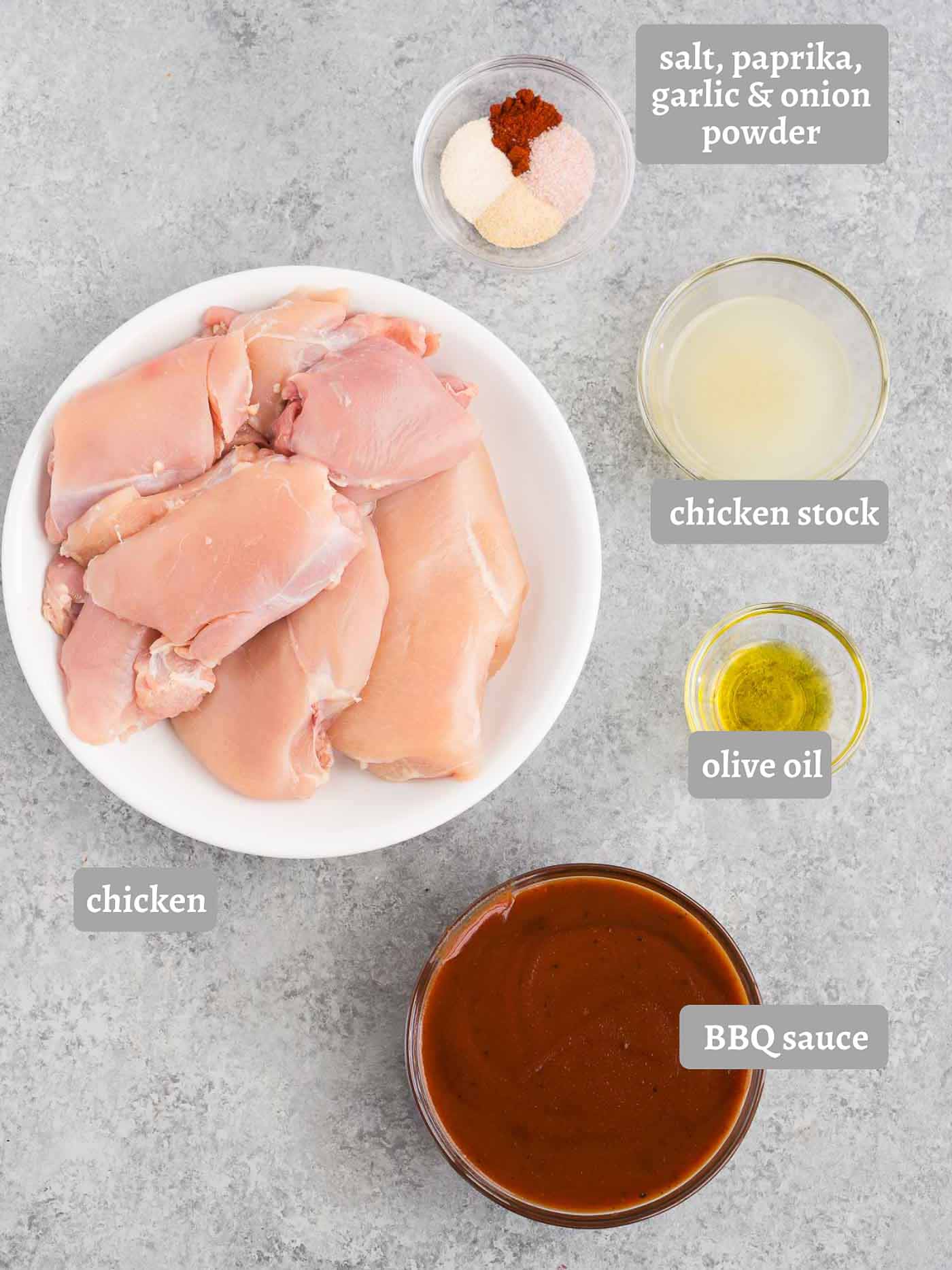 ingredients for bbq chicken in the instant pot