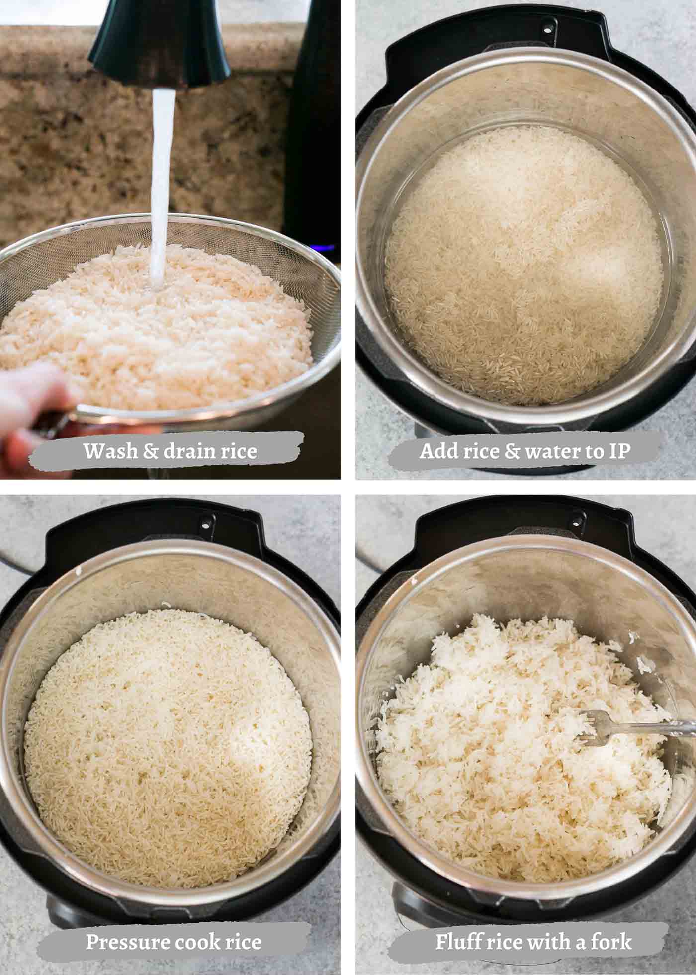making rice in the instant pot - process images