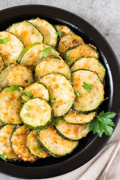 Roasted Zucchini Slices with Parmesan - Delicious Meets Healthy