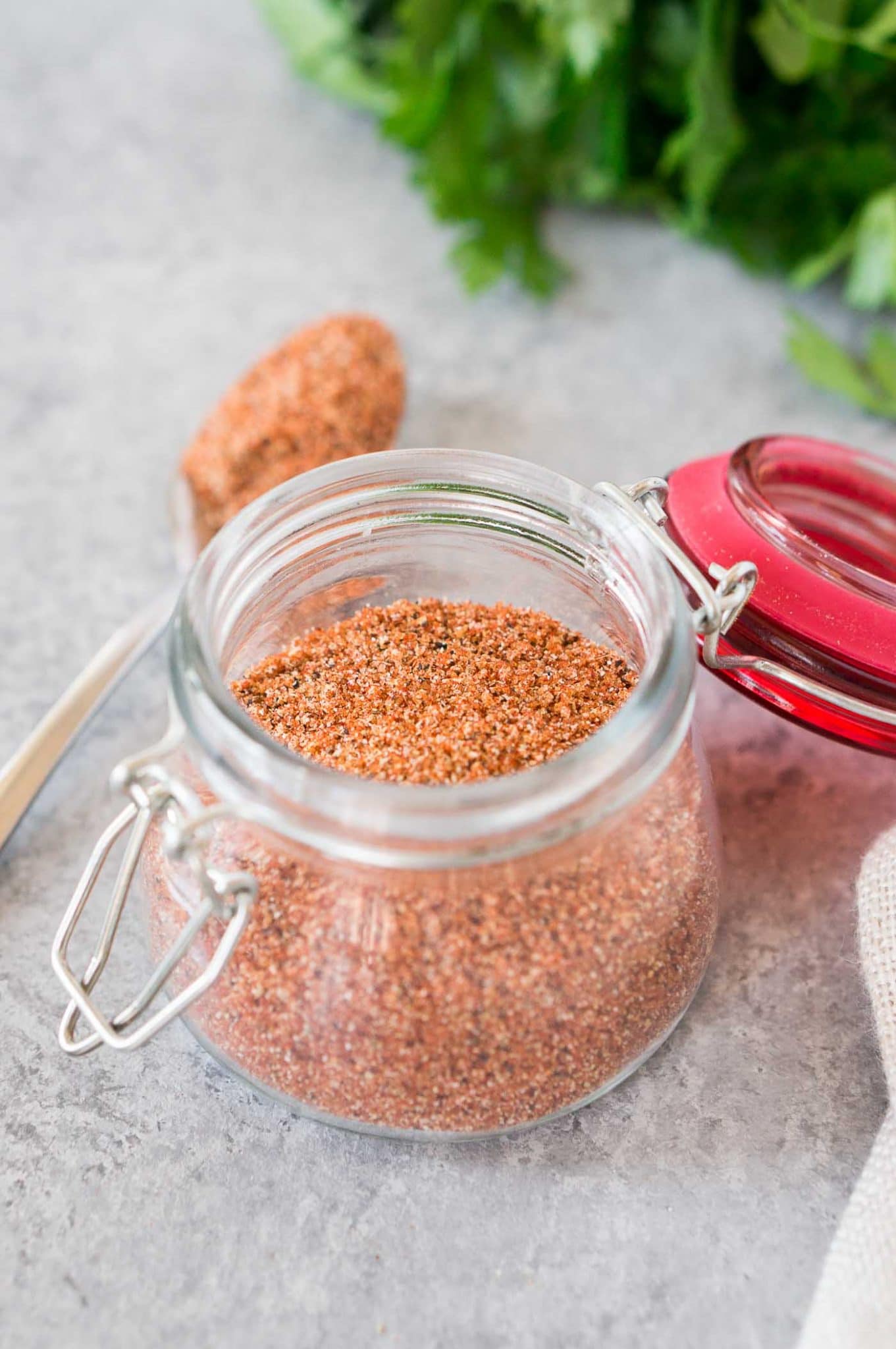 dry rub for chicken in a glass jar