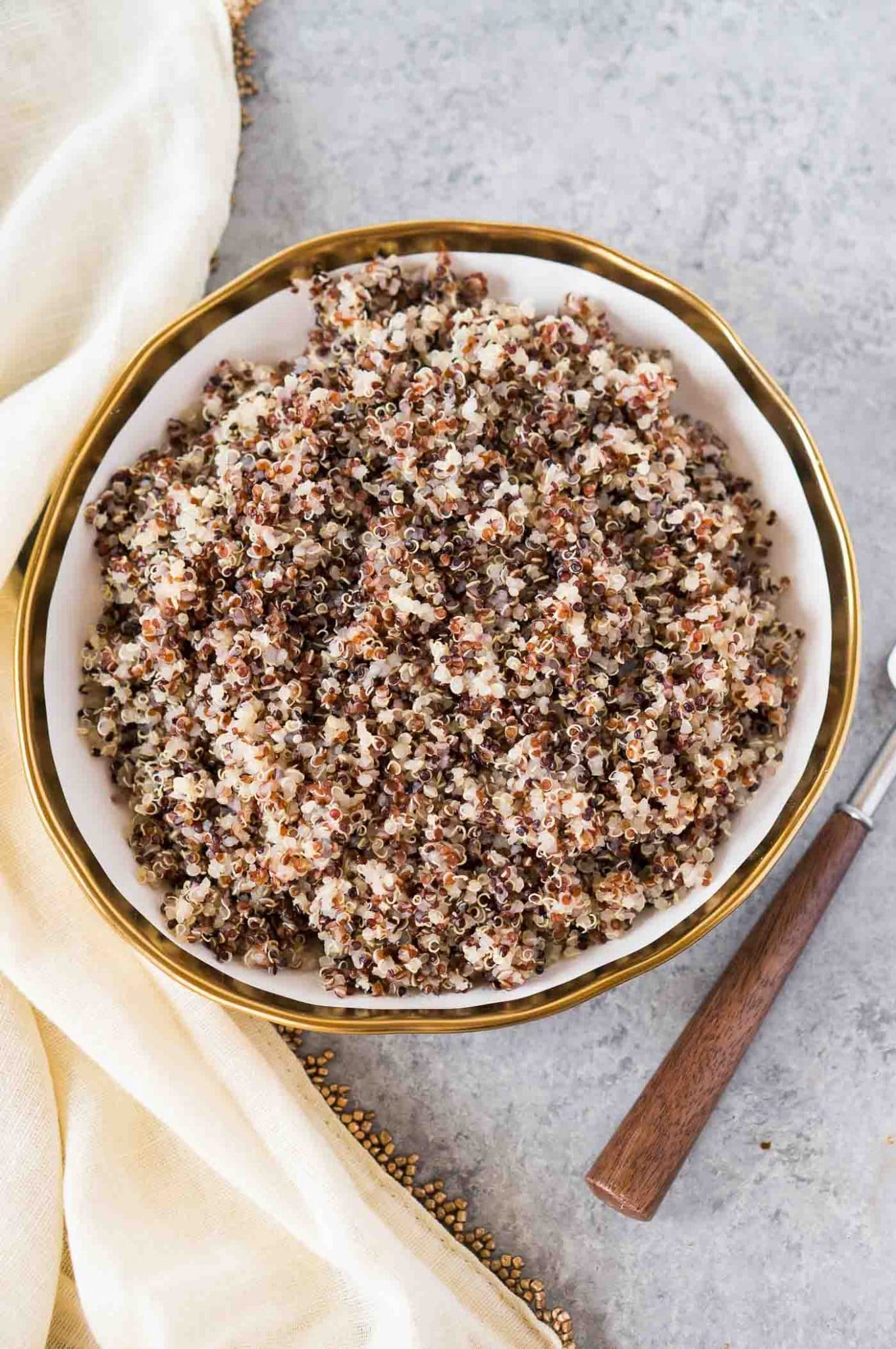 stovetop cooked quinoa in a bowl
