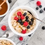 instant pot oats served in a bowl with berries