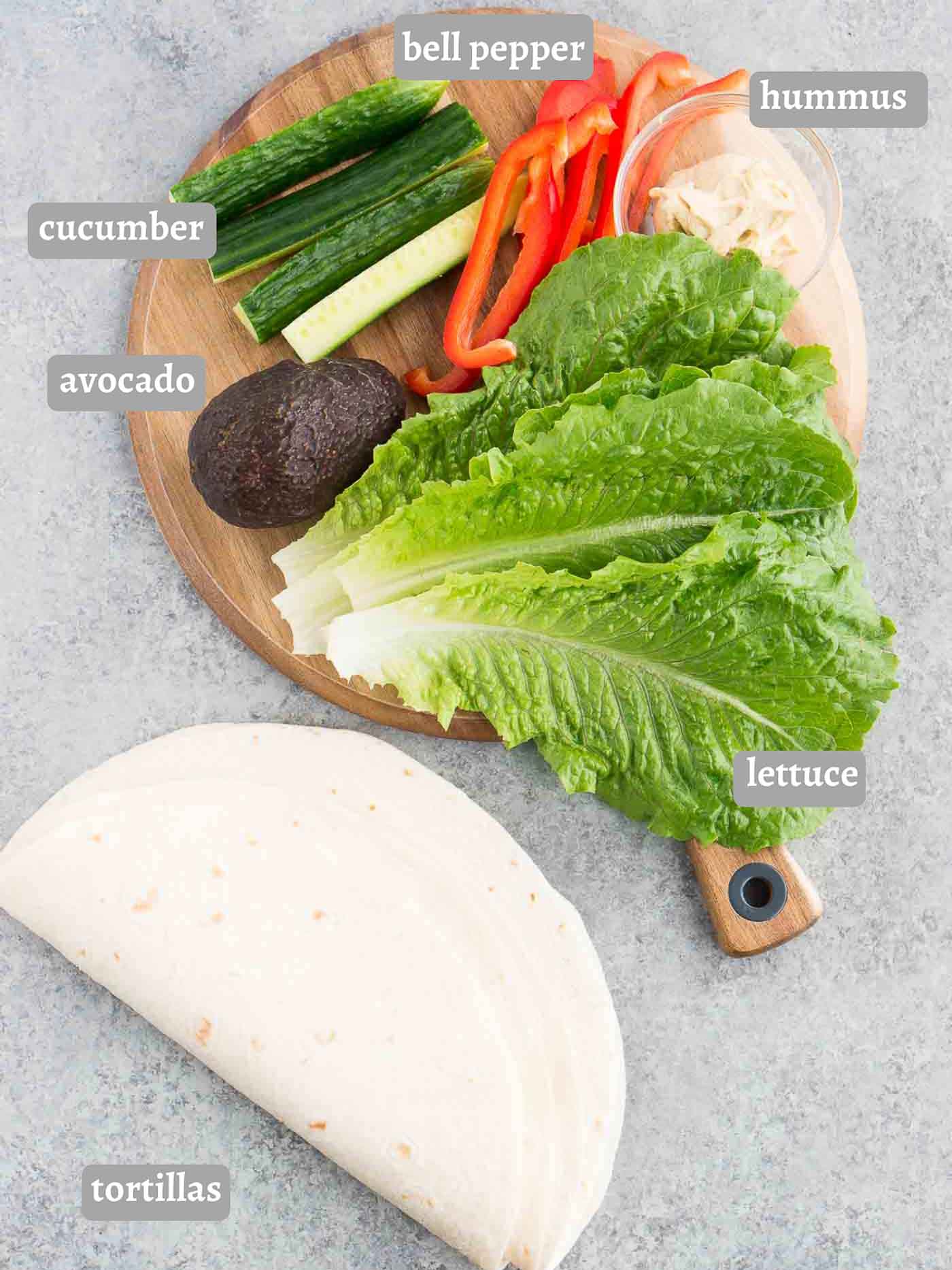 ingredients for vegan wrap