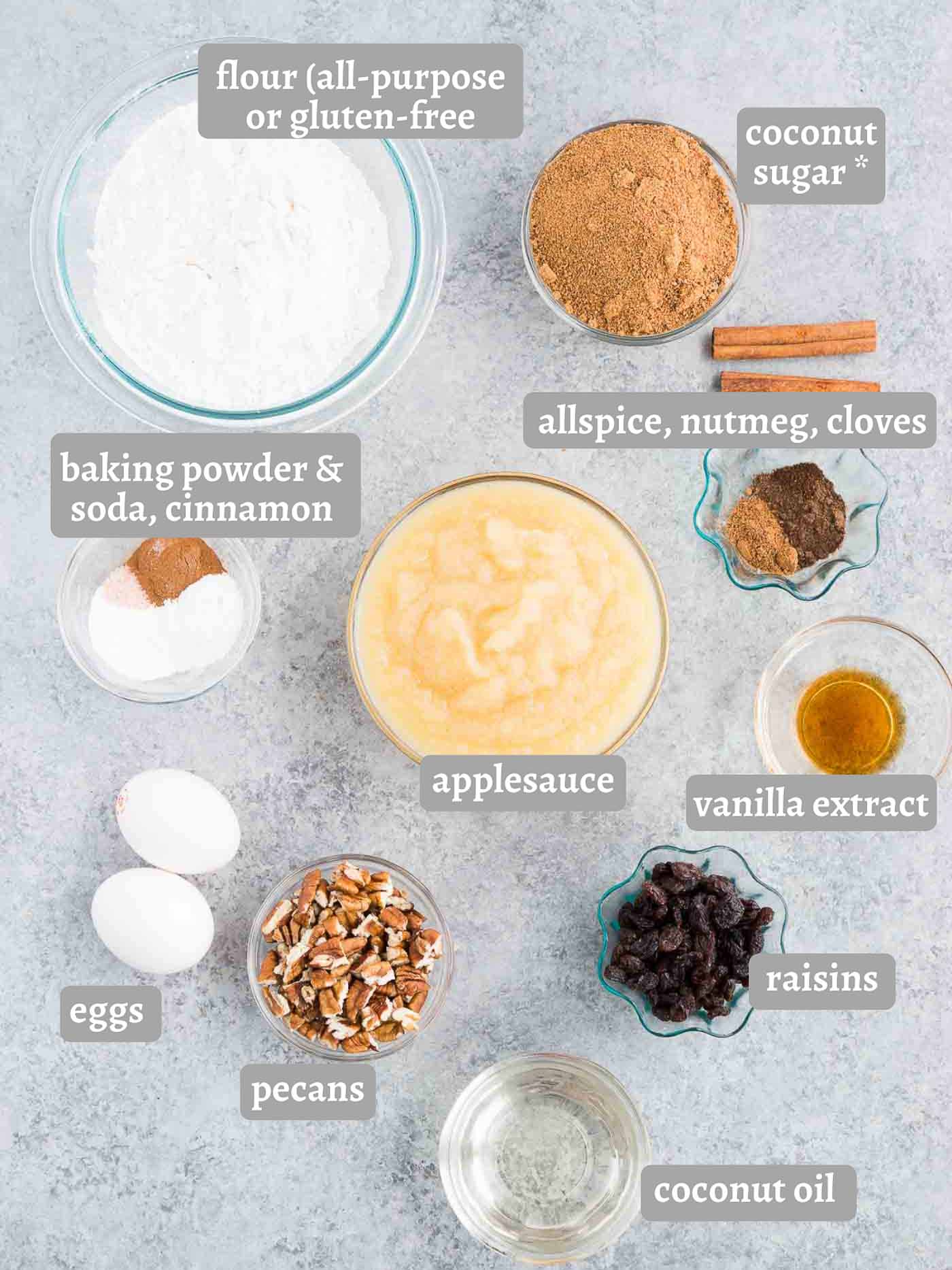 ingredients for applesauce cake
