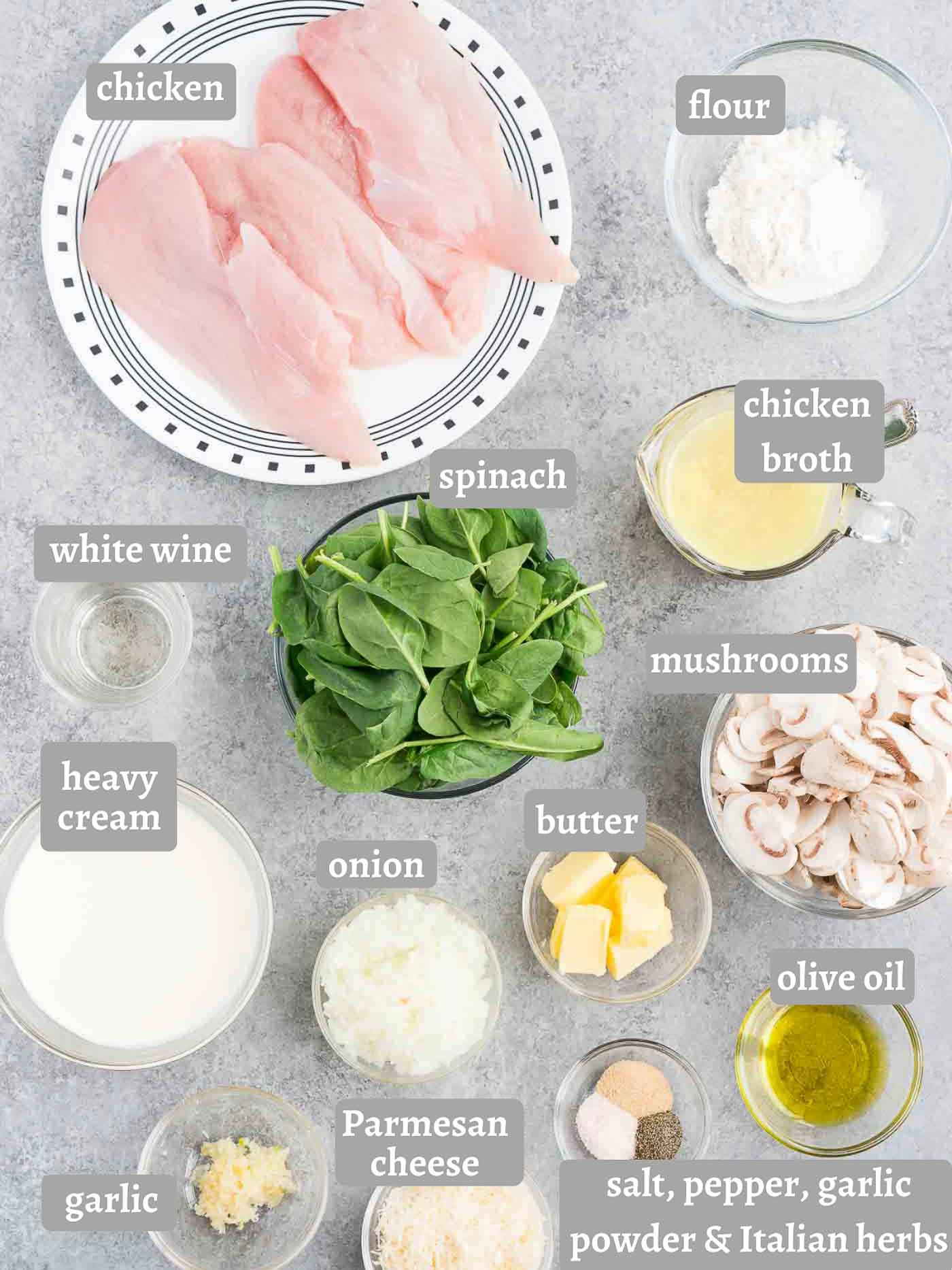 ingredients for chicken florentine