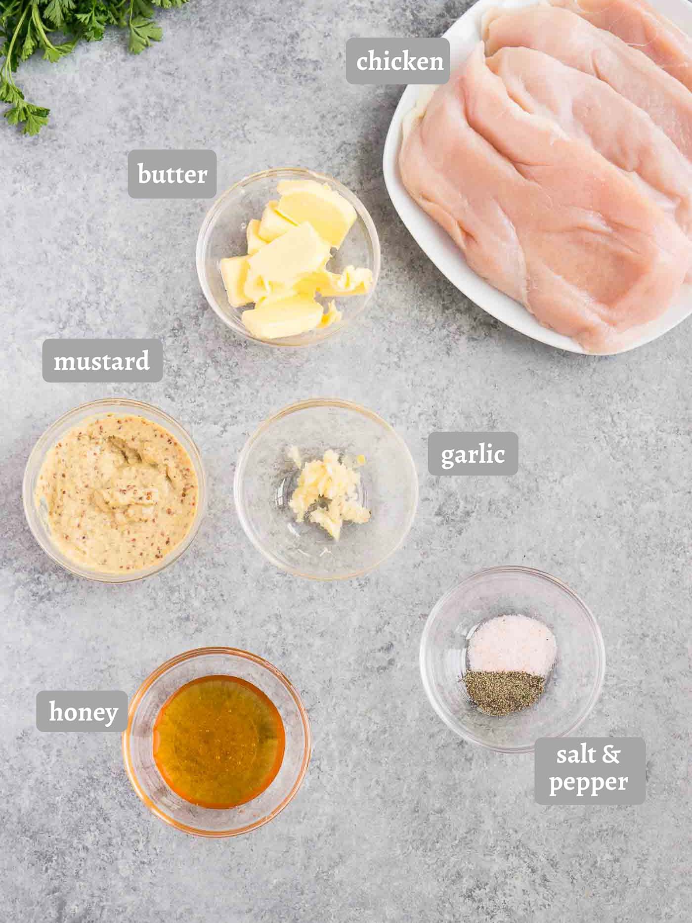 ingredients for honey mustard chicken