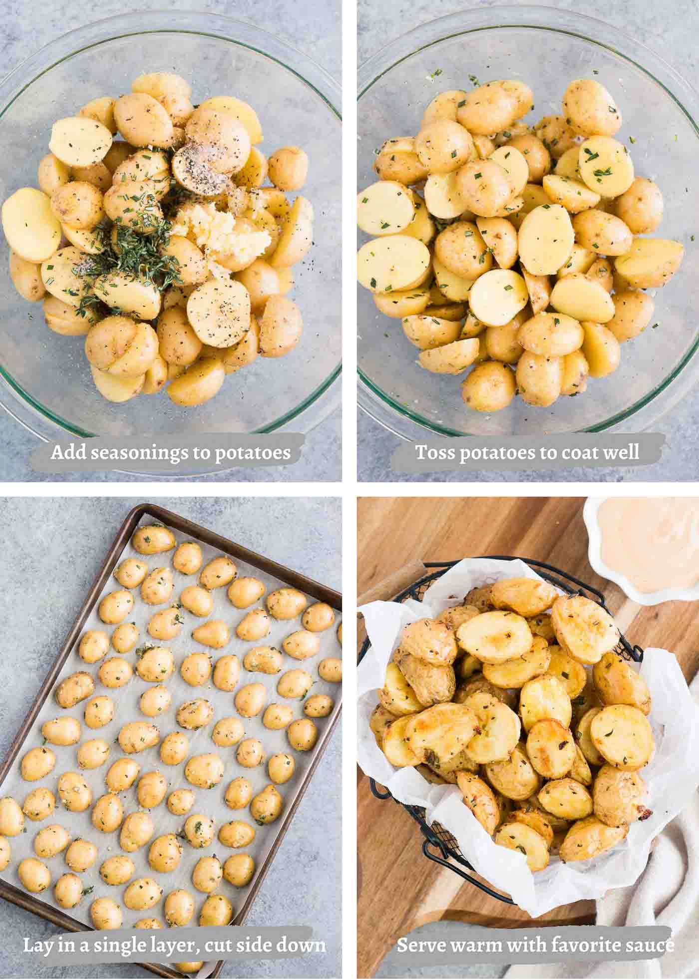 process images of making roasted potatoes