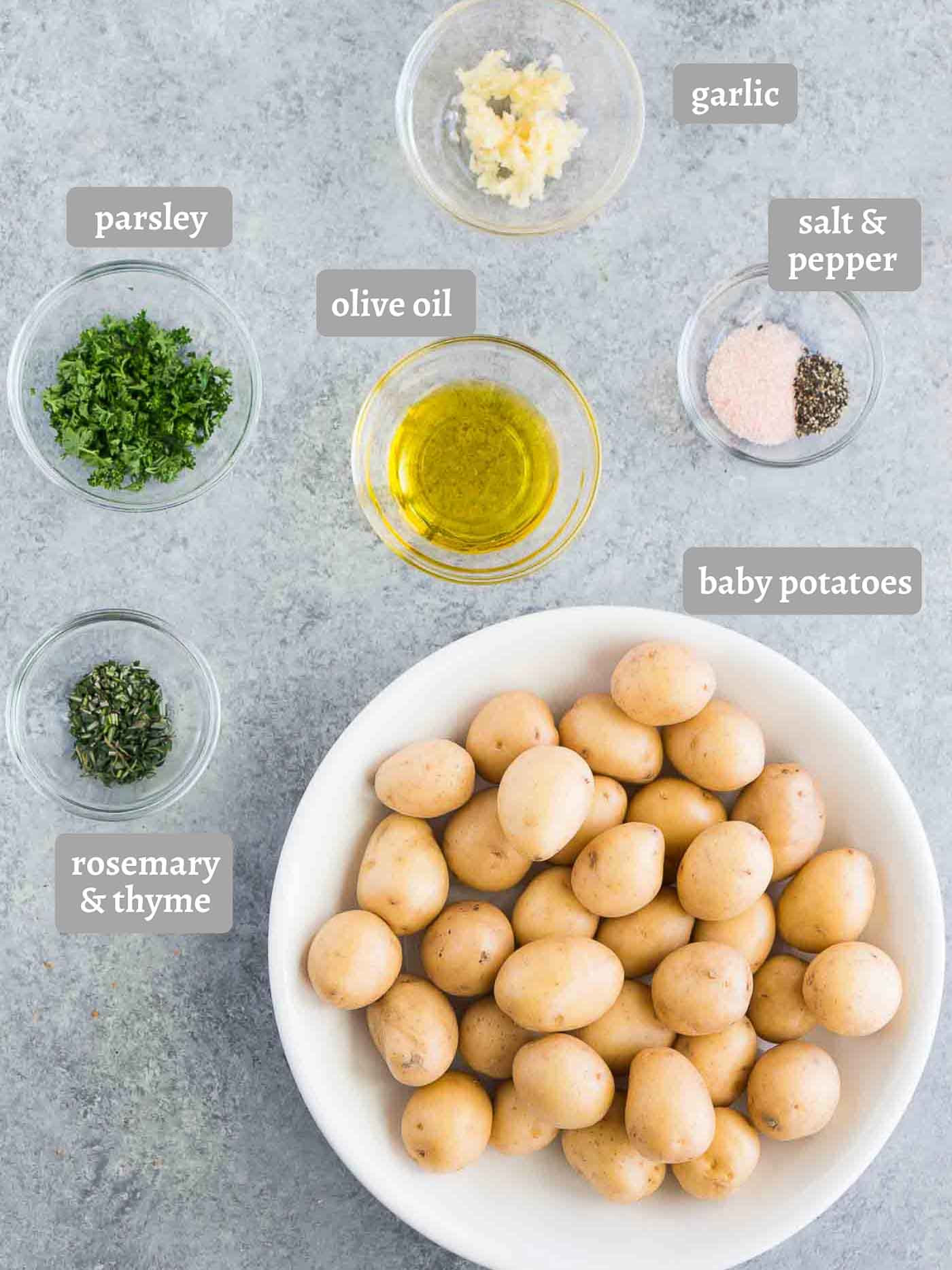 ingredients for roasted baby potatoes