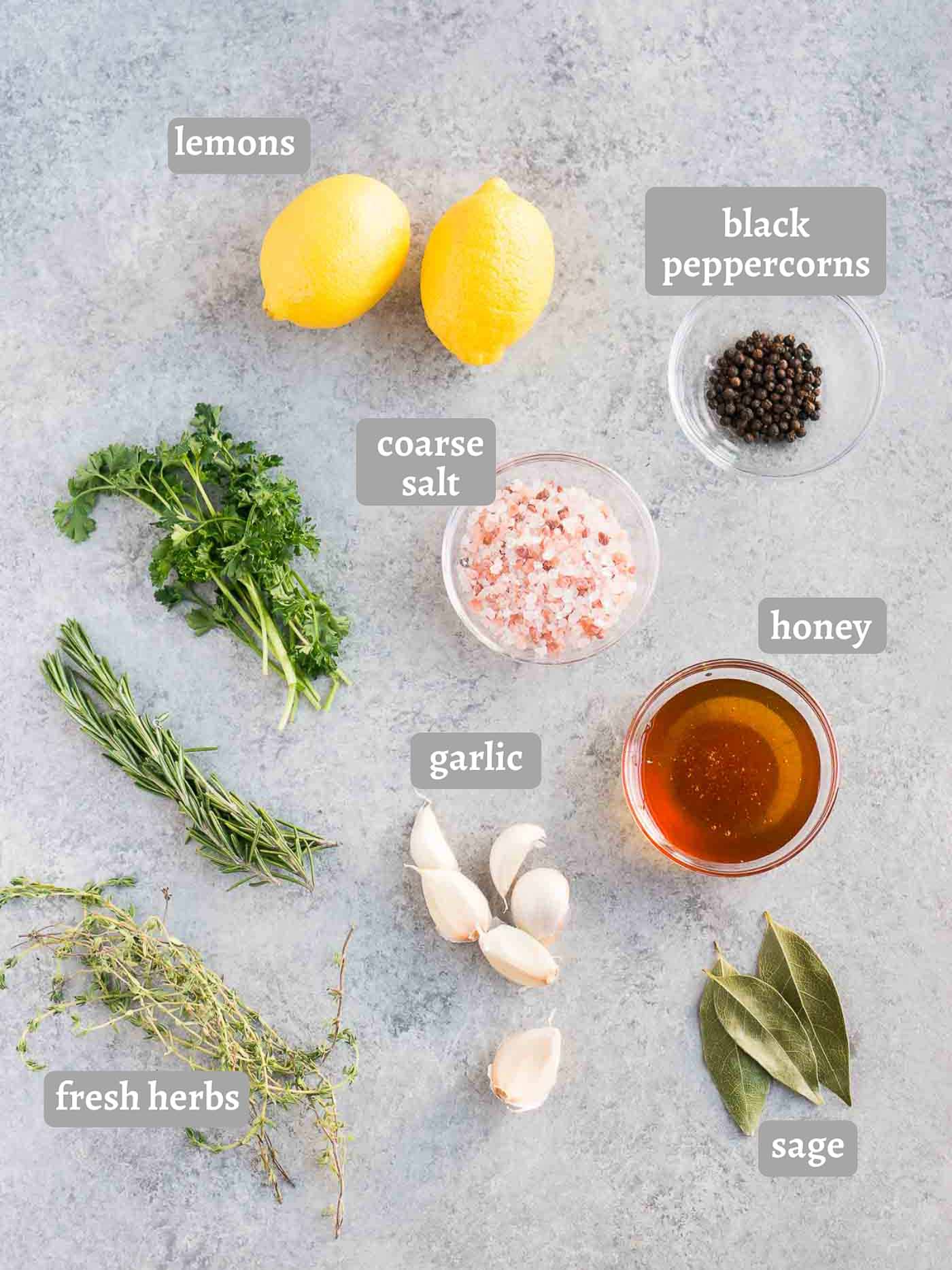 ingredients for wet chicken brine