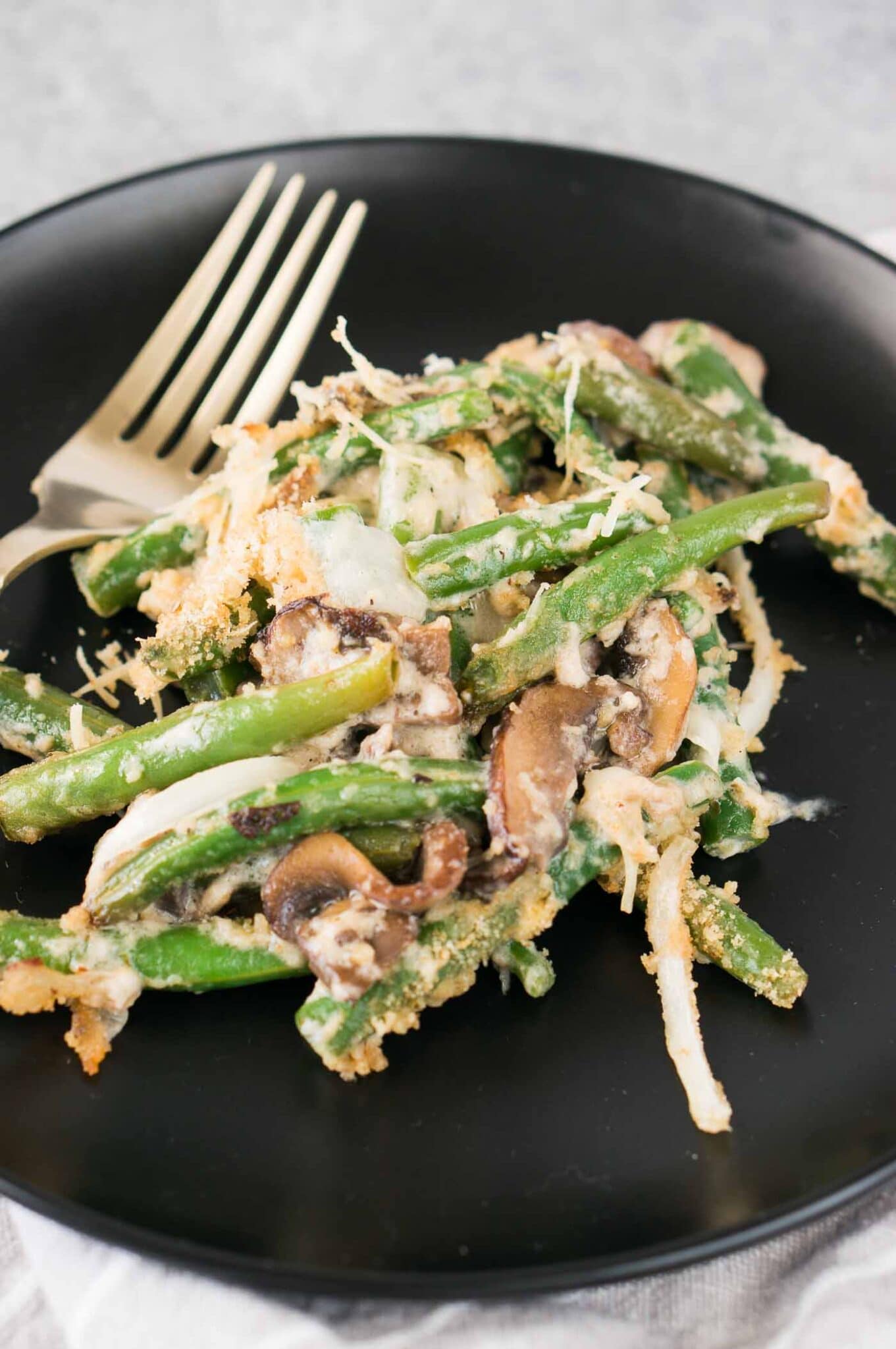 casserole with green beans on a plate
