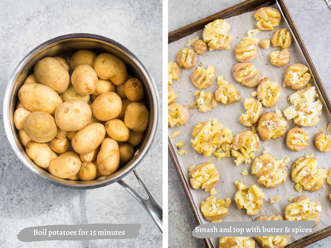 process images of roasted baby potatoes