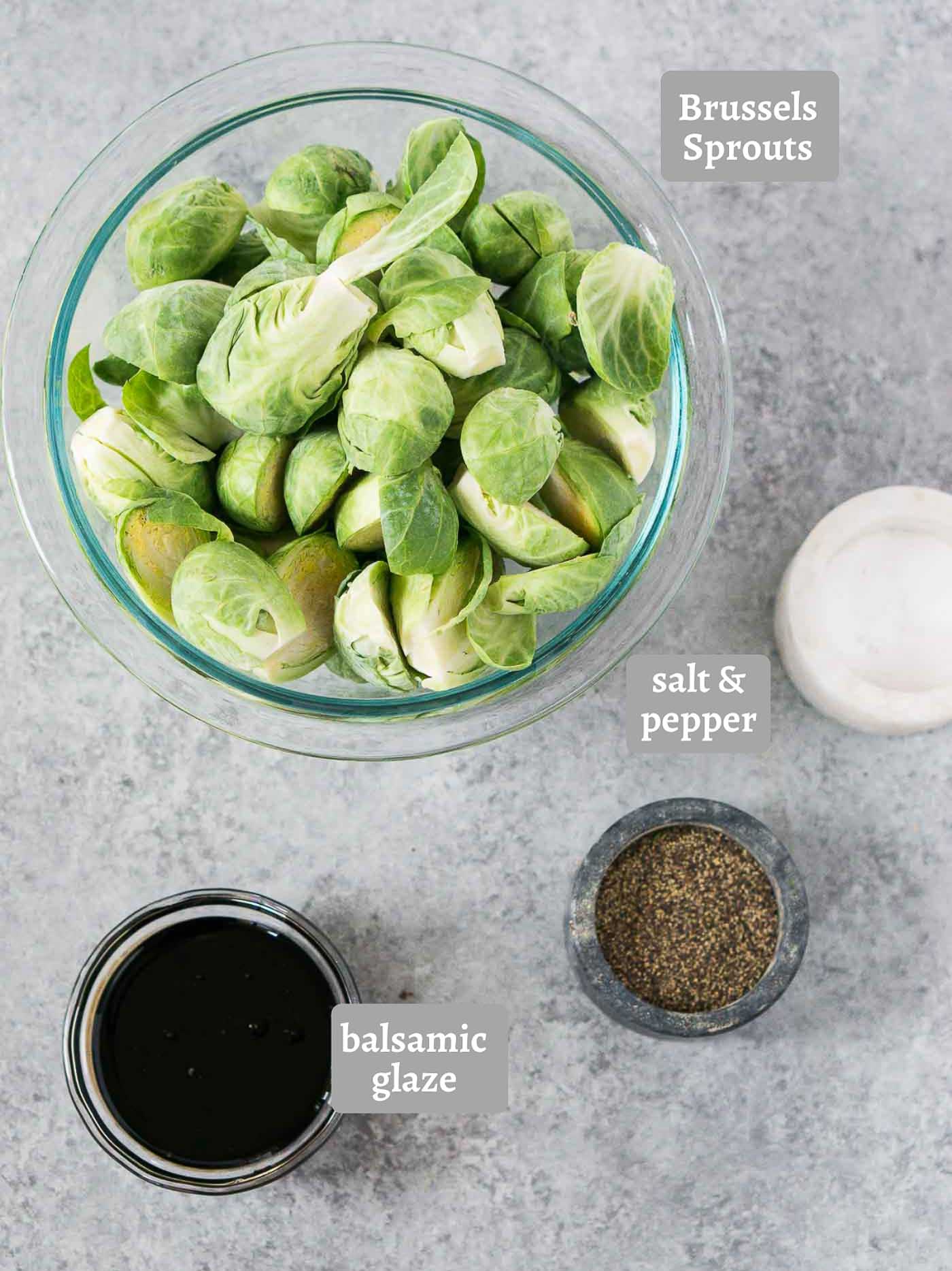 ingredients for balsamic Brussel sprouts