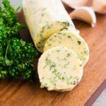 garlic and herb butter sliced in rounds