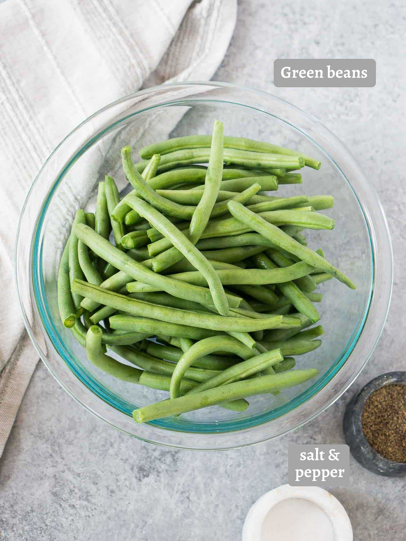 ingredients for making green beans in the pressure cooker