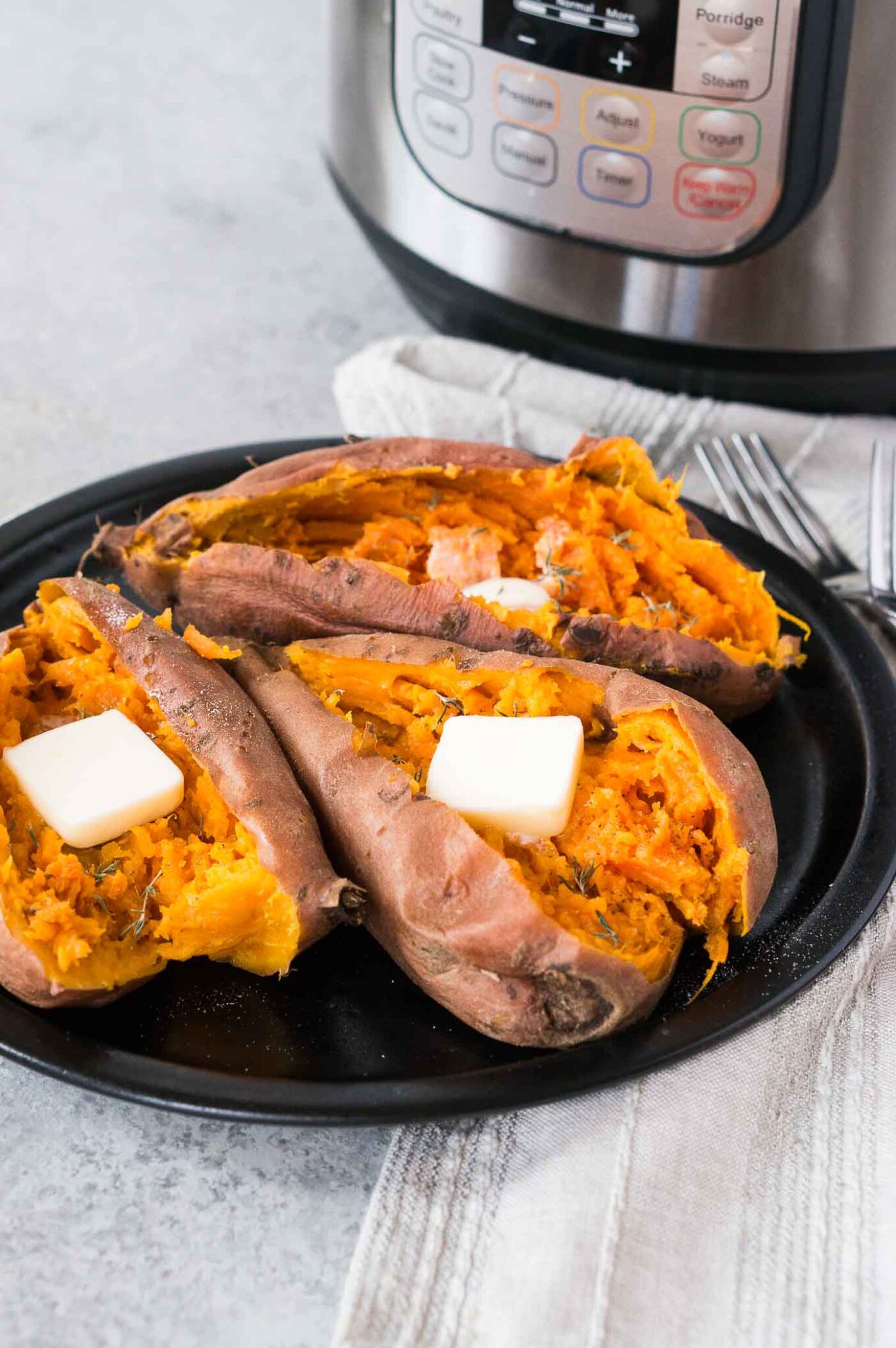 sweet potatoes cooked in a pressure cooker