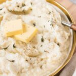 cauliflower mashed potatoes in a bowl