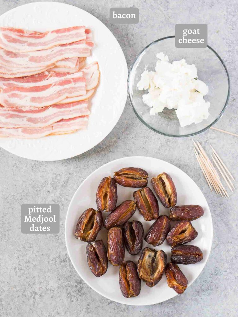 Bacon Wrapped Dates with Goat Cheese Delicious Meets Healthy