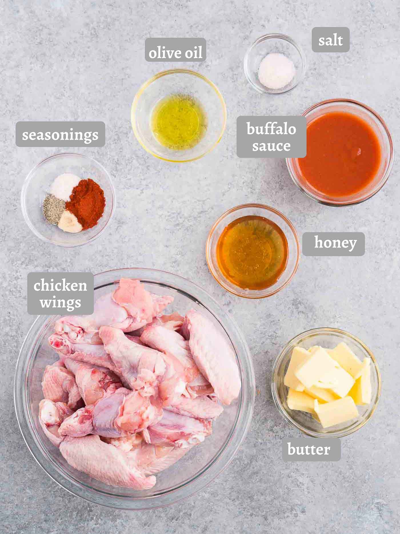 ingredients for buffalo chicken wings