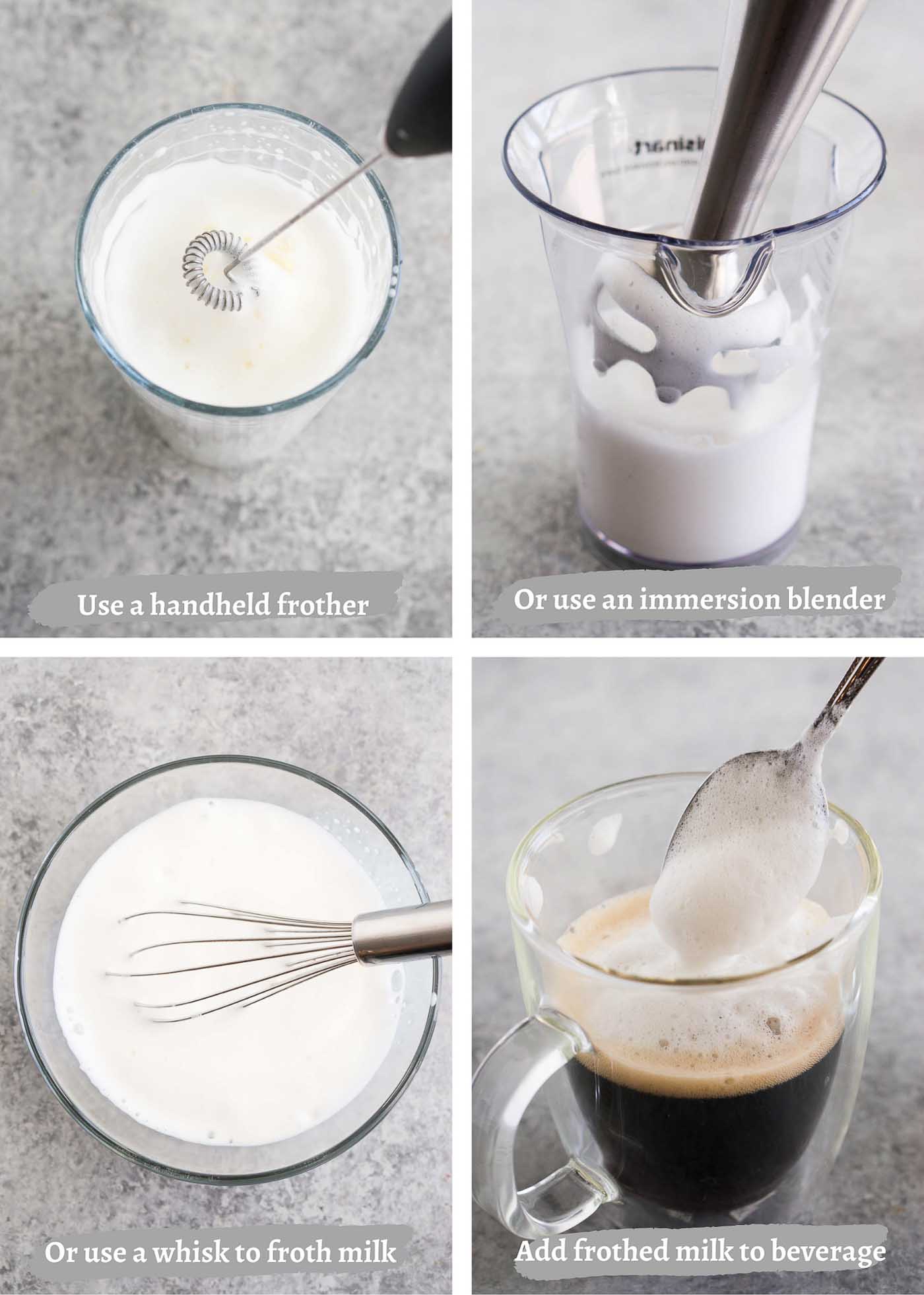 different methods for making frothed milk