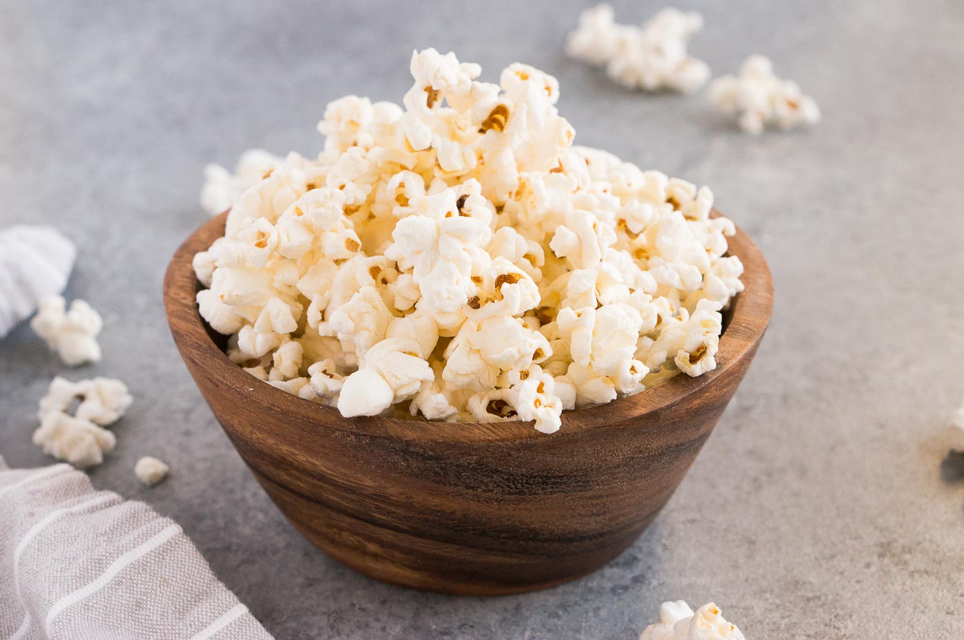 perfect stovetop popcorn served in a bowl