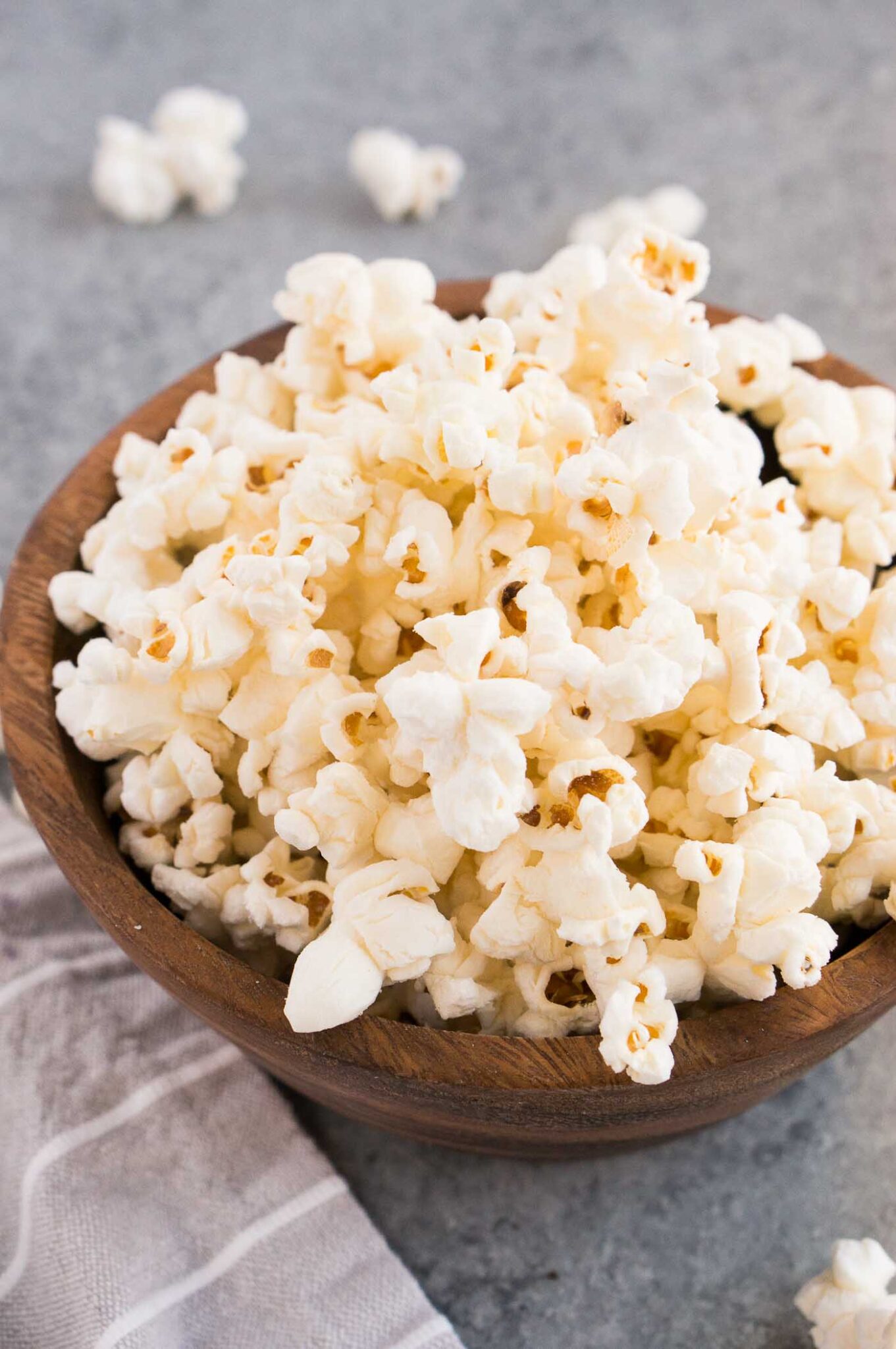 close up image of popcorn in a serving bowl
