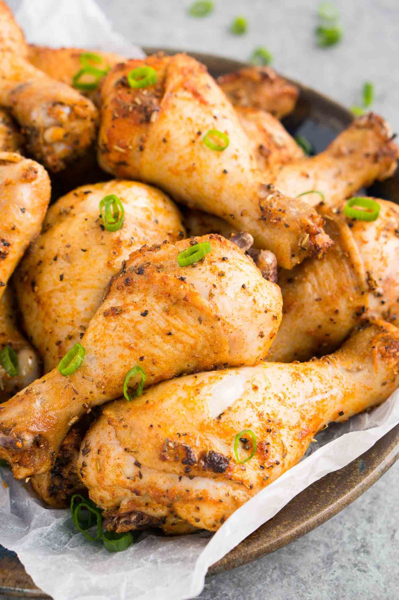 oven baked chicken legs on a plate