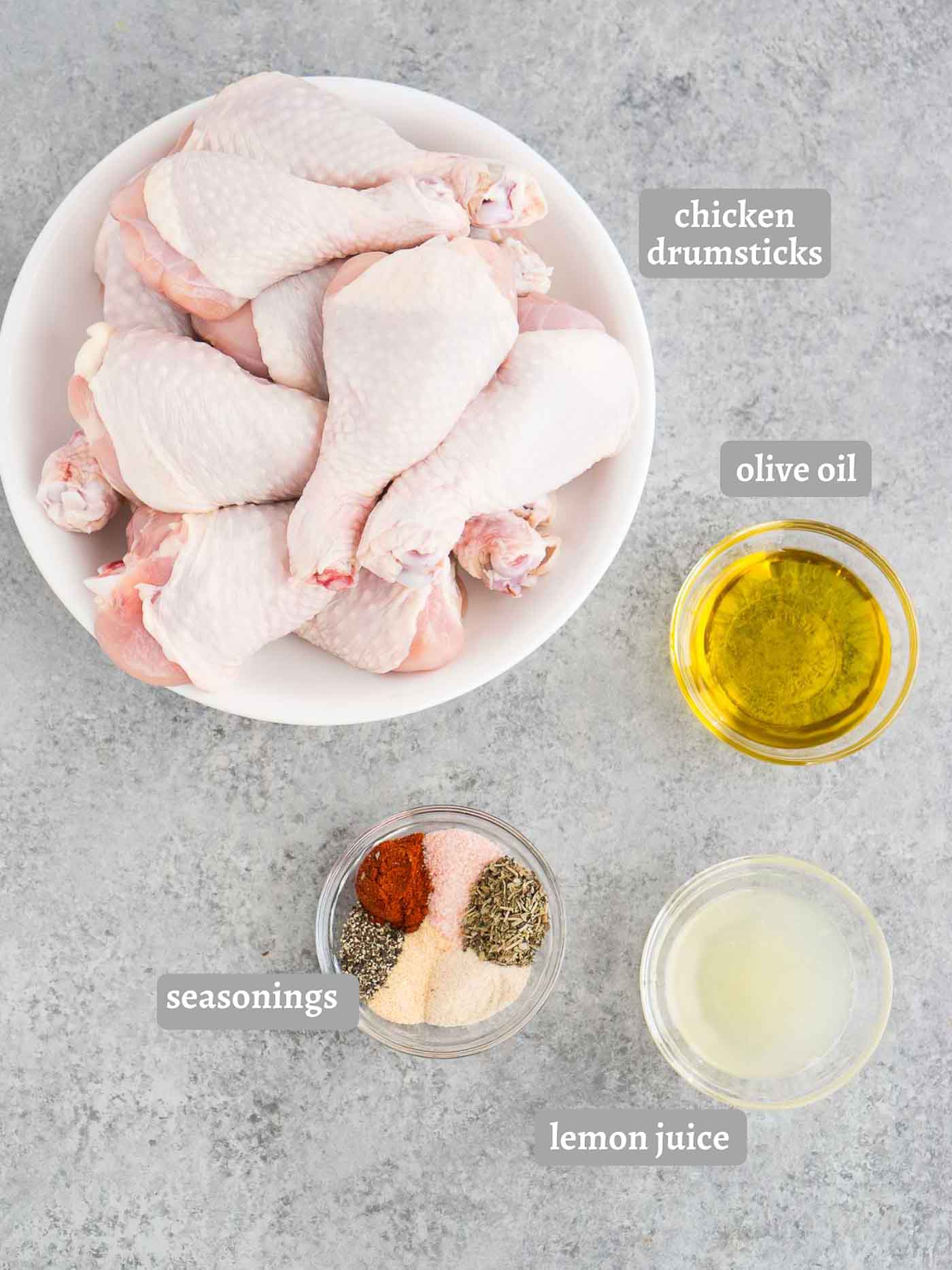 chicken and marinade ingredients