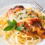 chicken parmigiana recipe over linguini