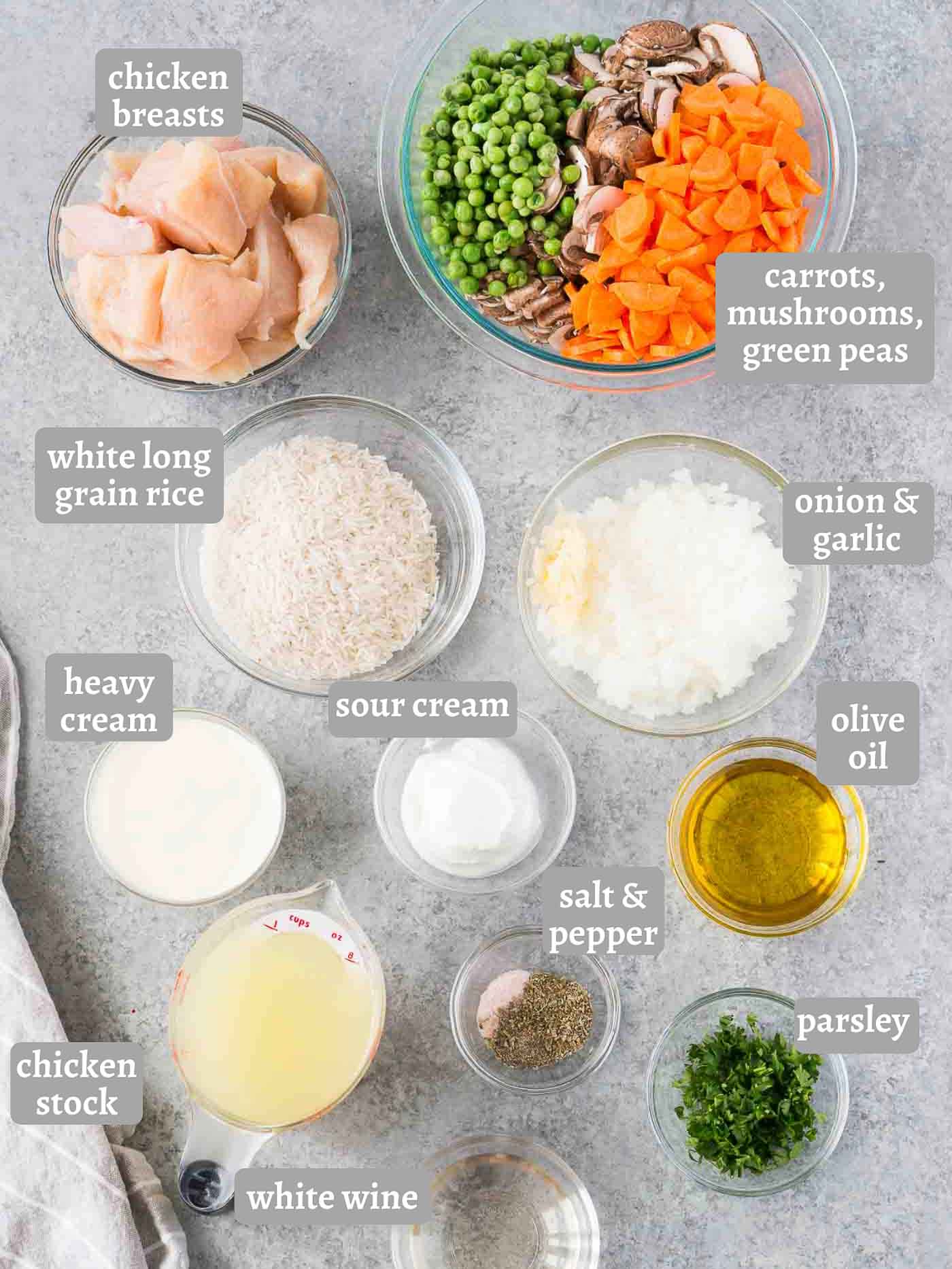 chicken and rice casserole ingredients