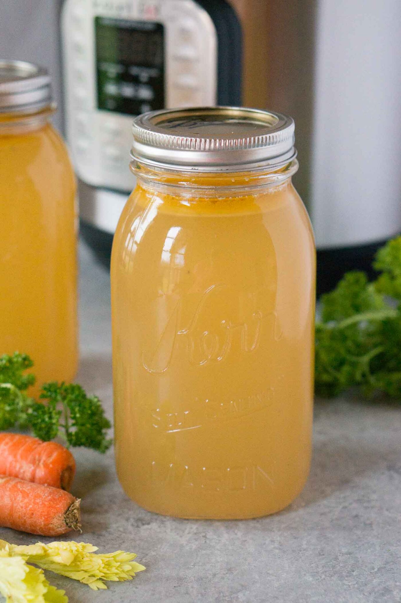 Instant pot chicken stock/broth in a jar