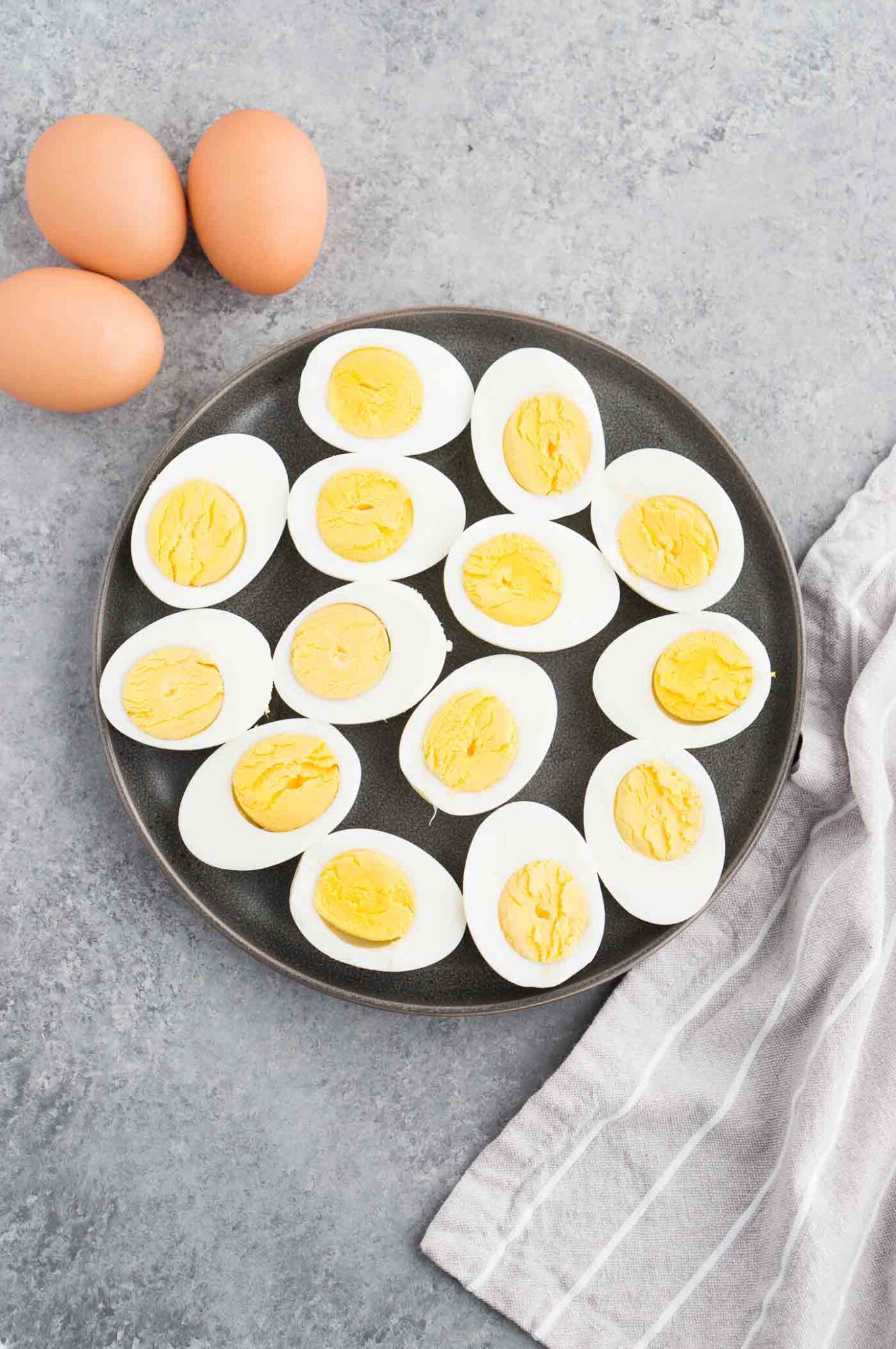 instant pot hard boiled eggs on a plate