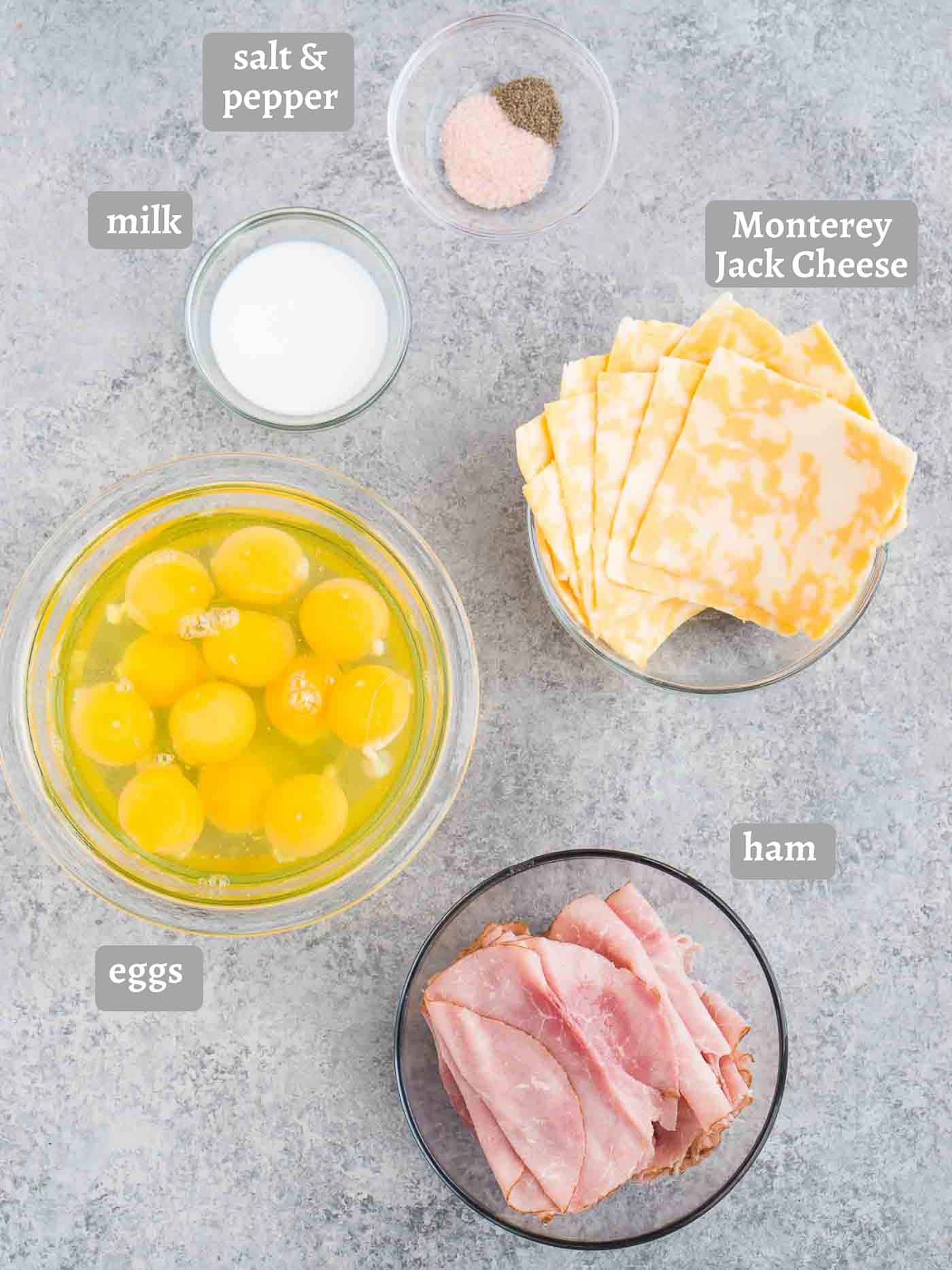 ingredients for breakfast sandwich