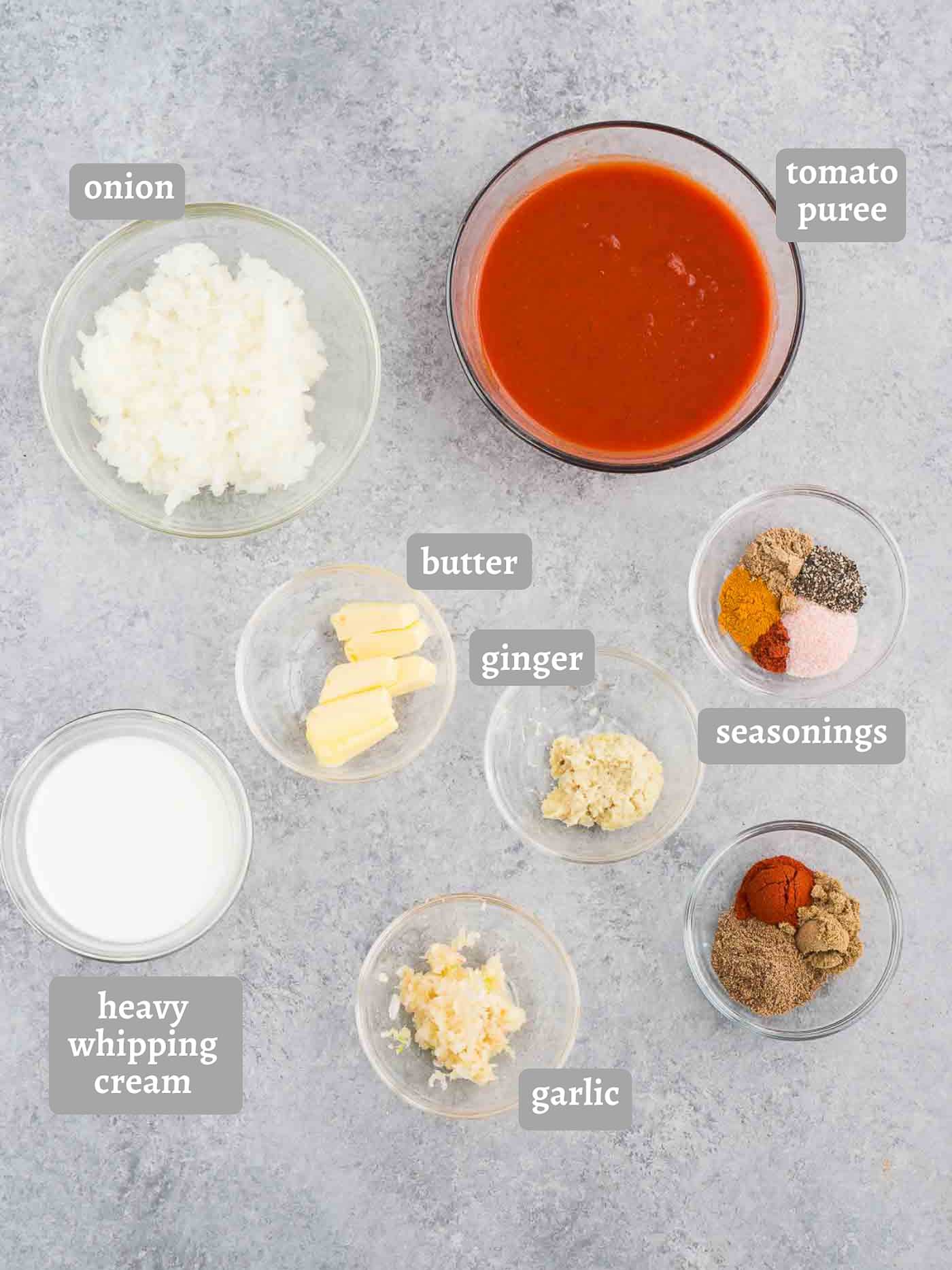 Tikka Masala Sauce ingredients