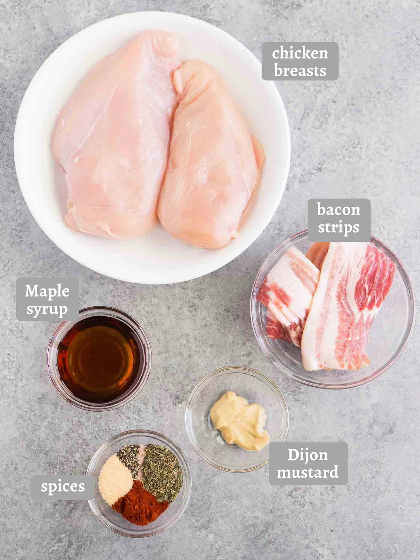 ingredients for bacon wrapped chicken recipe