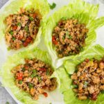 chicken lettuce wraps on a plate