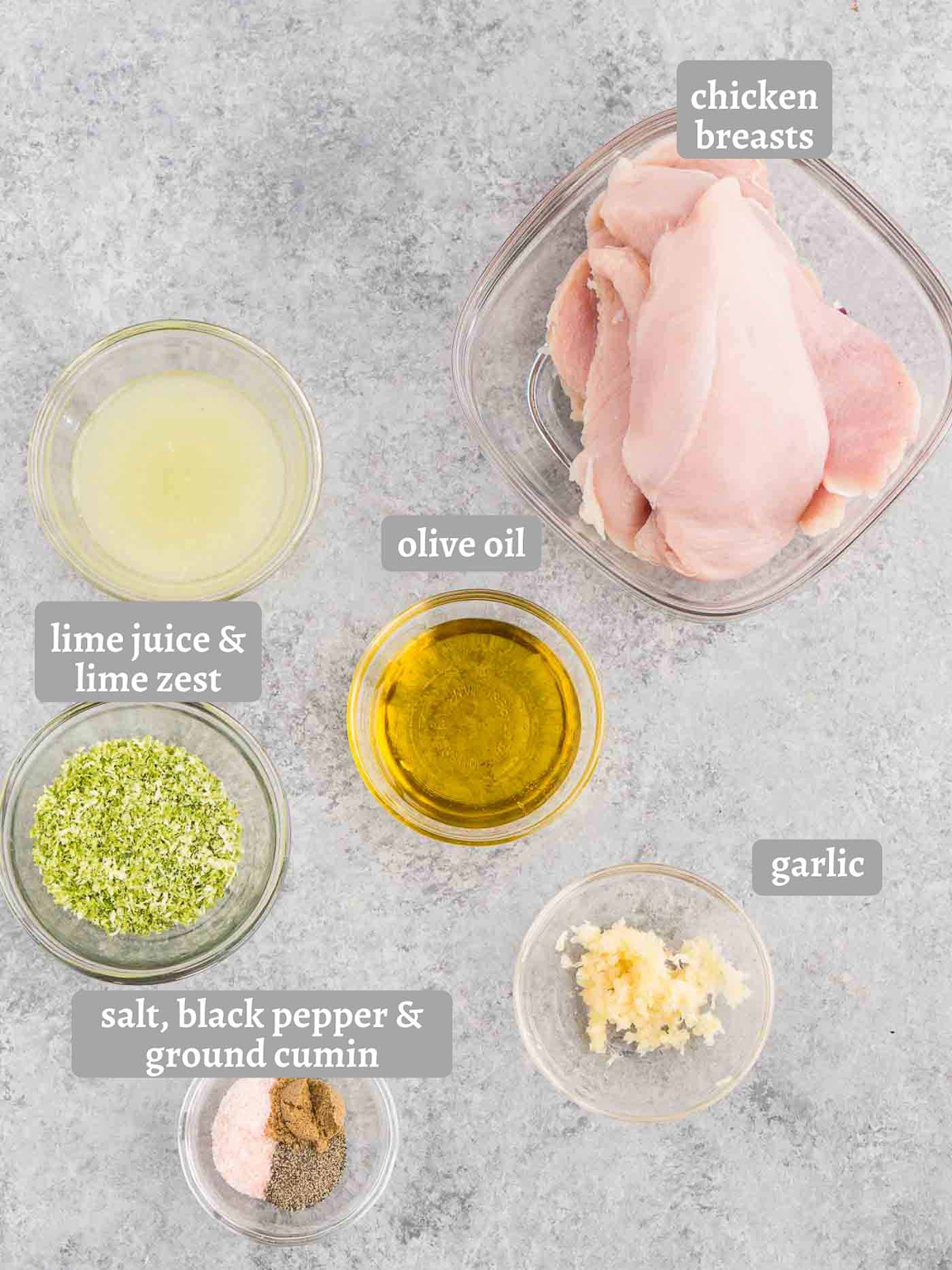 ingredients for cilantro lime chicken