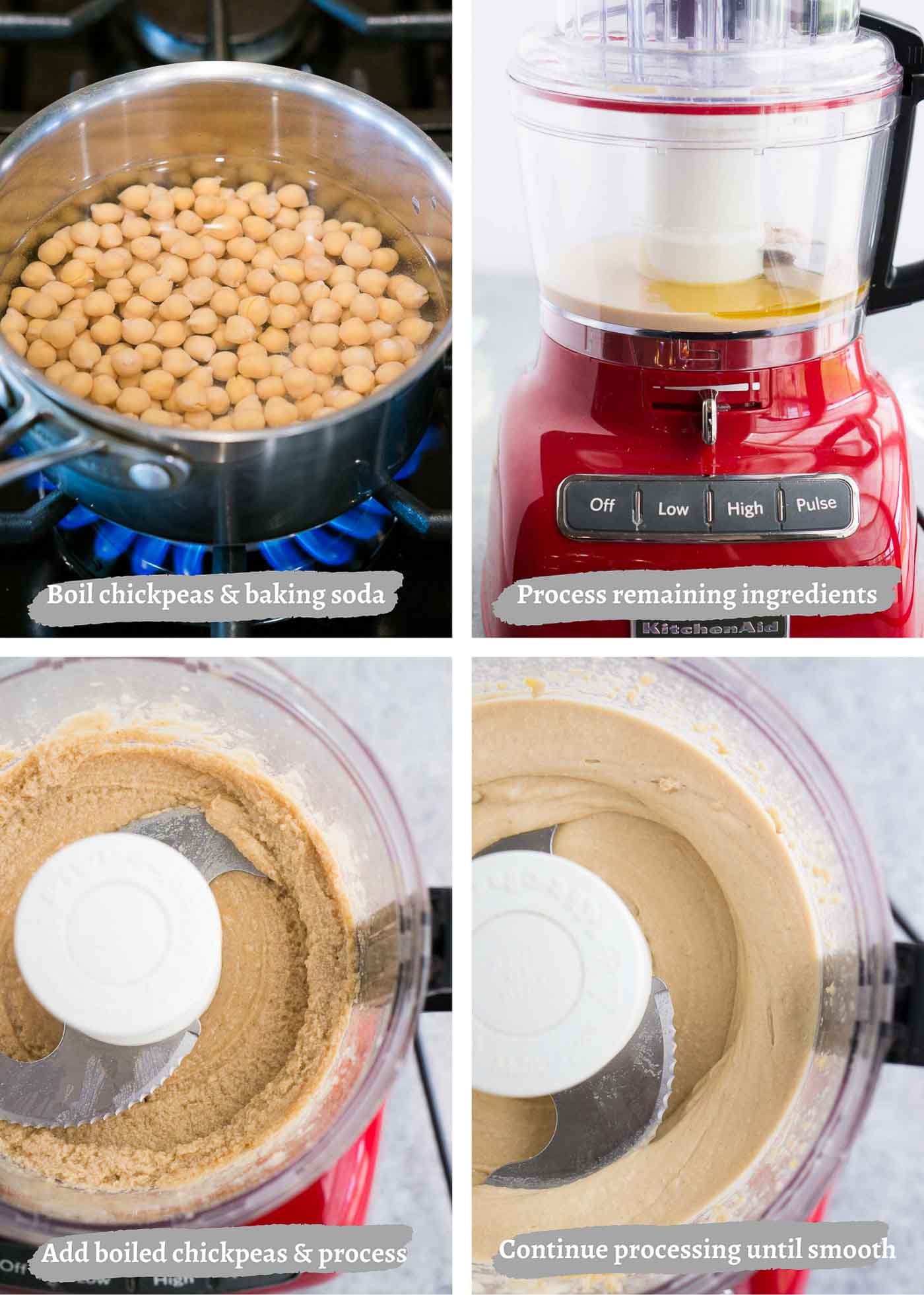 process images of making hummus at home