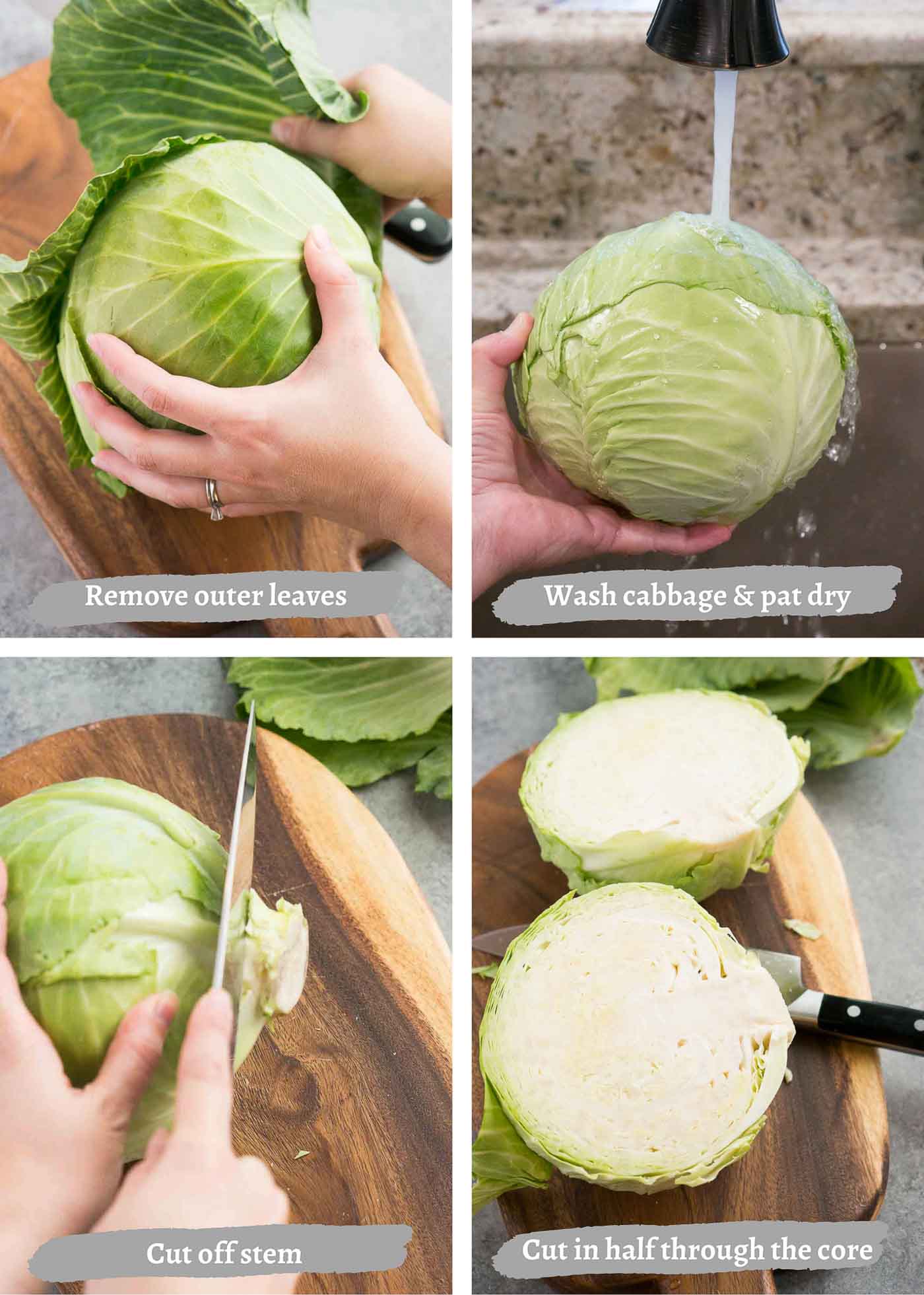 process images of cutting cabbage