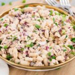 tuna white bean salad in a bowl