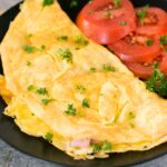 close up image of perfect omelet