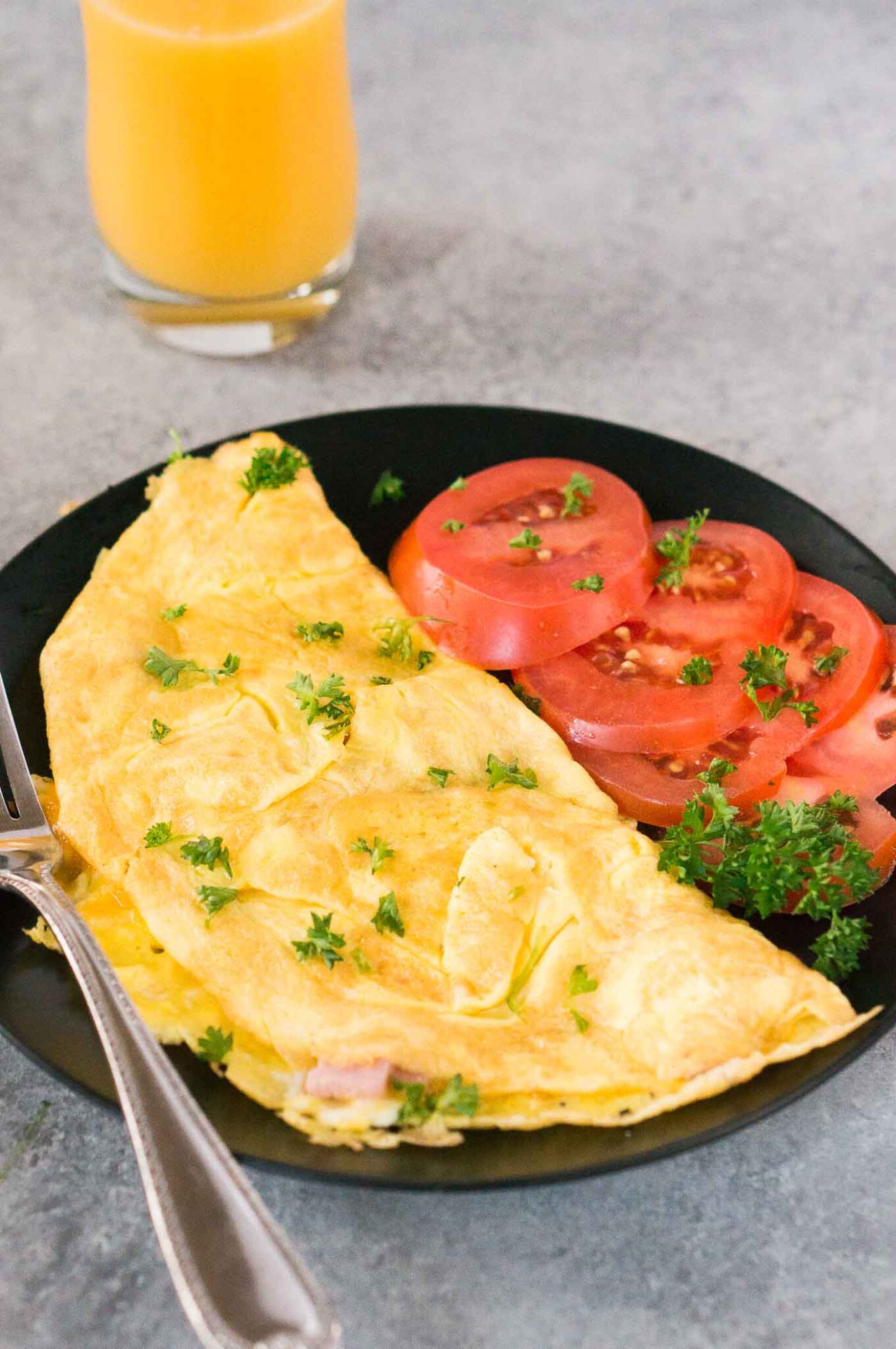 egg omelet with a filling on a plate