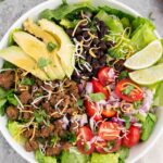 taco salad bowl from top