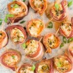 bacon wrapped scallops with pepper jelly as an appetizer